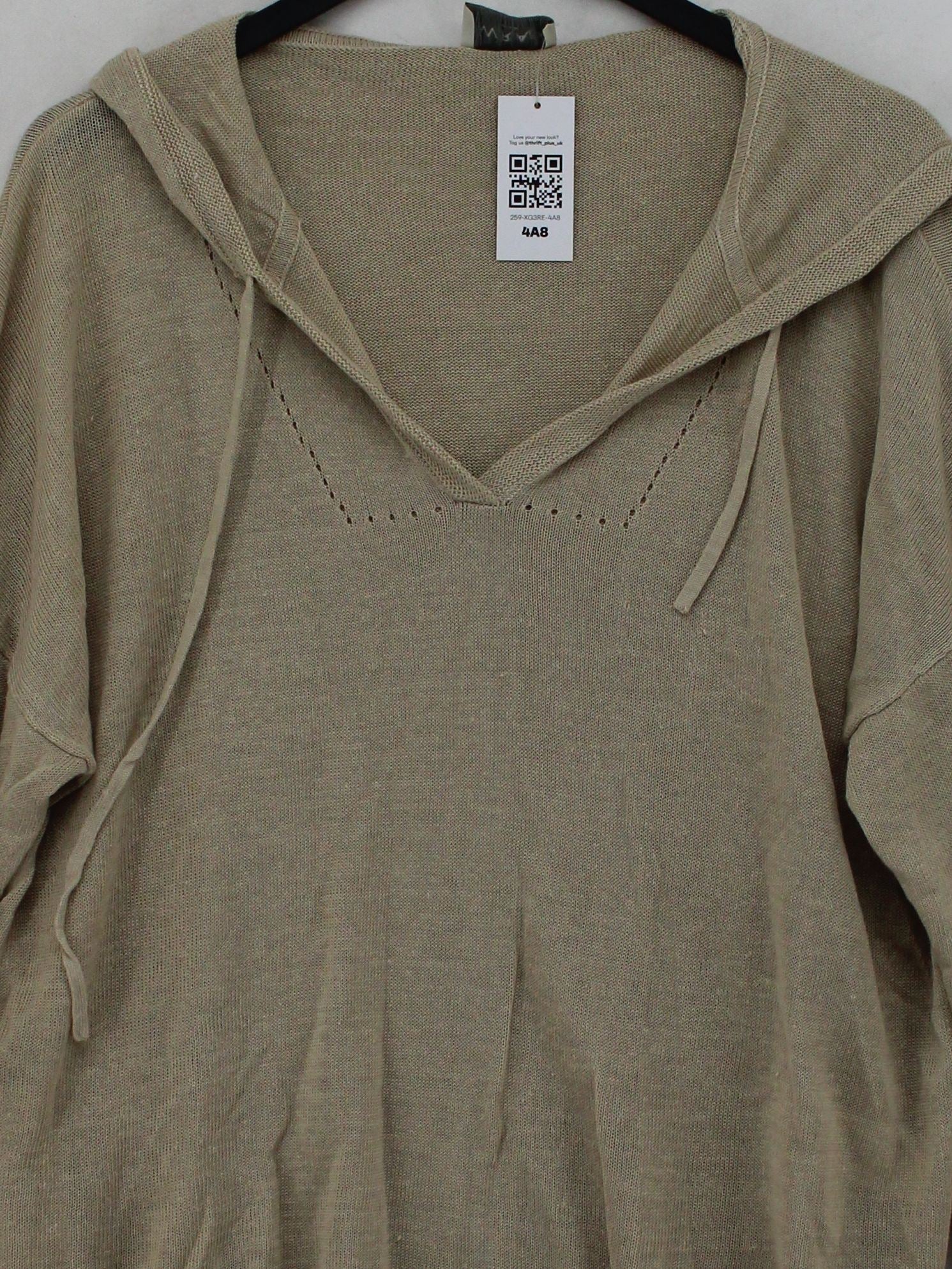 Wrap London Women's Hoodie UK 16 Cream 100% Linen Pullover - Image 3
