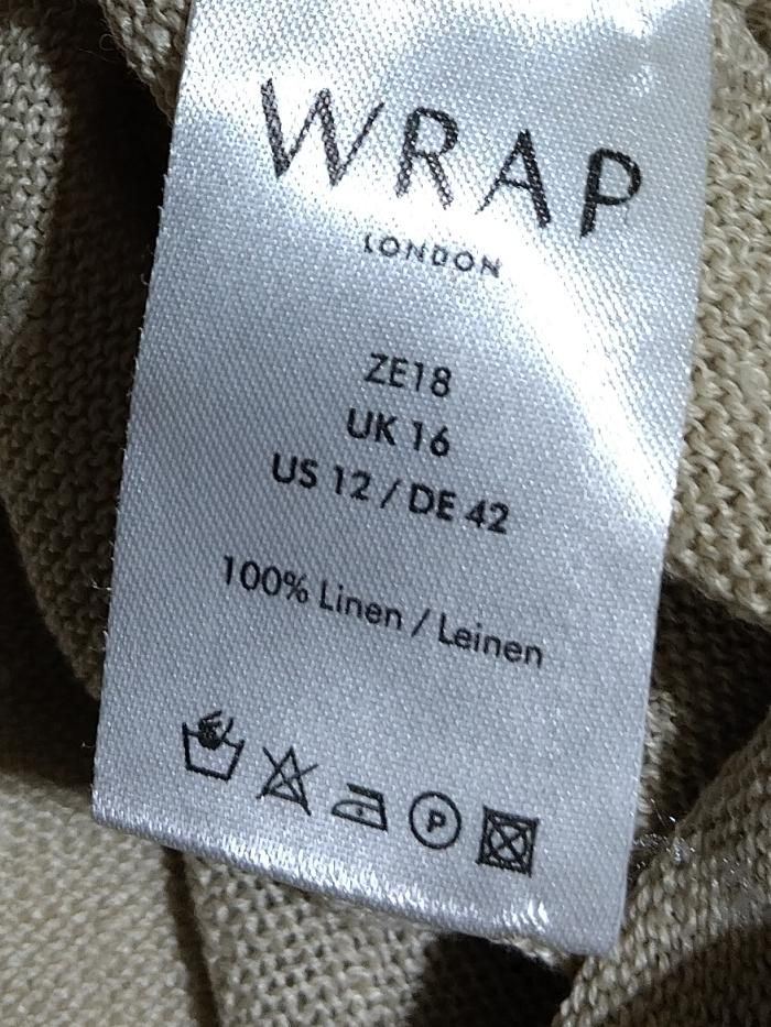 Wrap London Women's Hoodie UK 16 Cream 100% Linen Pullover - Image 6