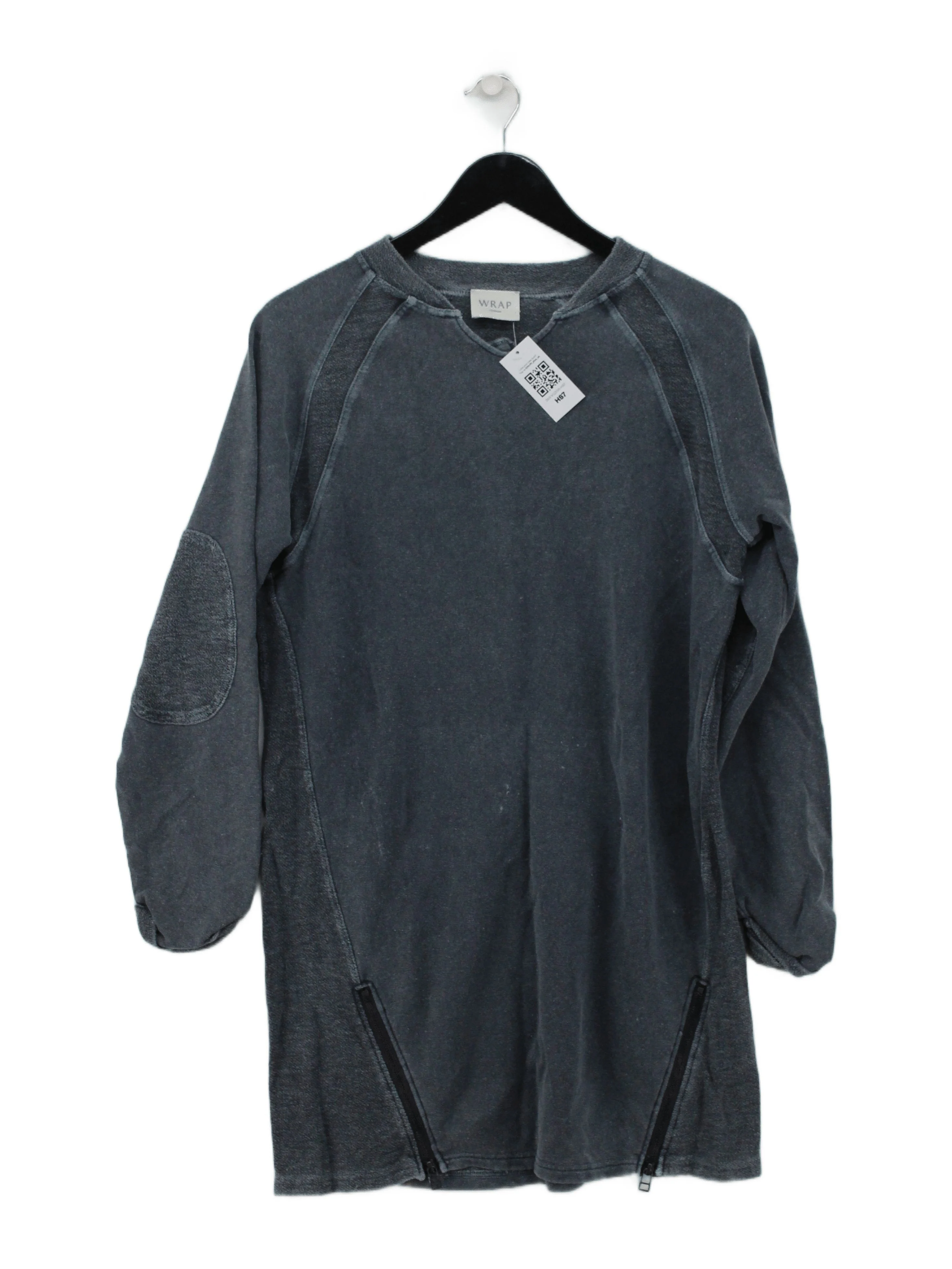 Wrap London Women's Jumper UK 12 Grey Cotton with Other Round Neck Pullover