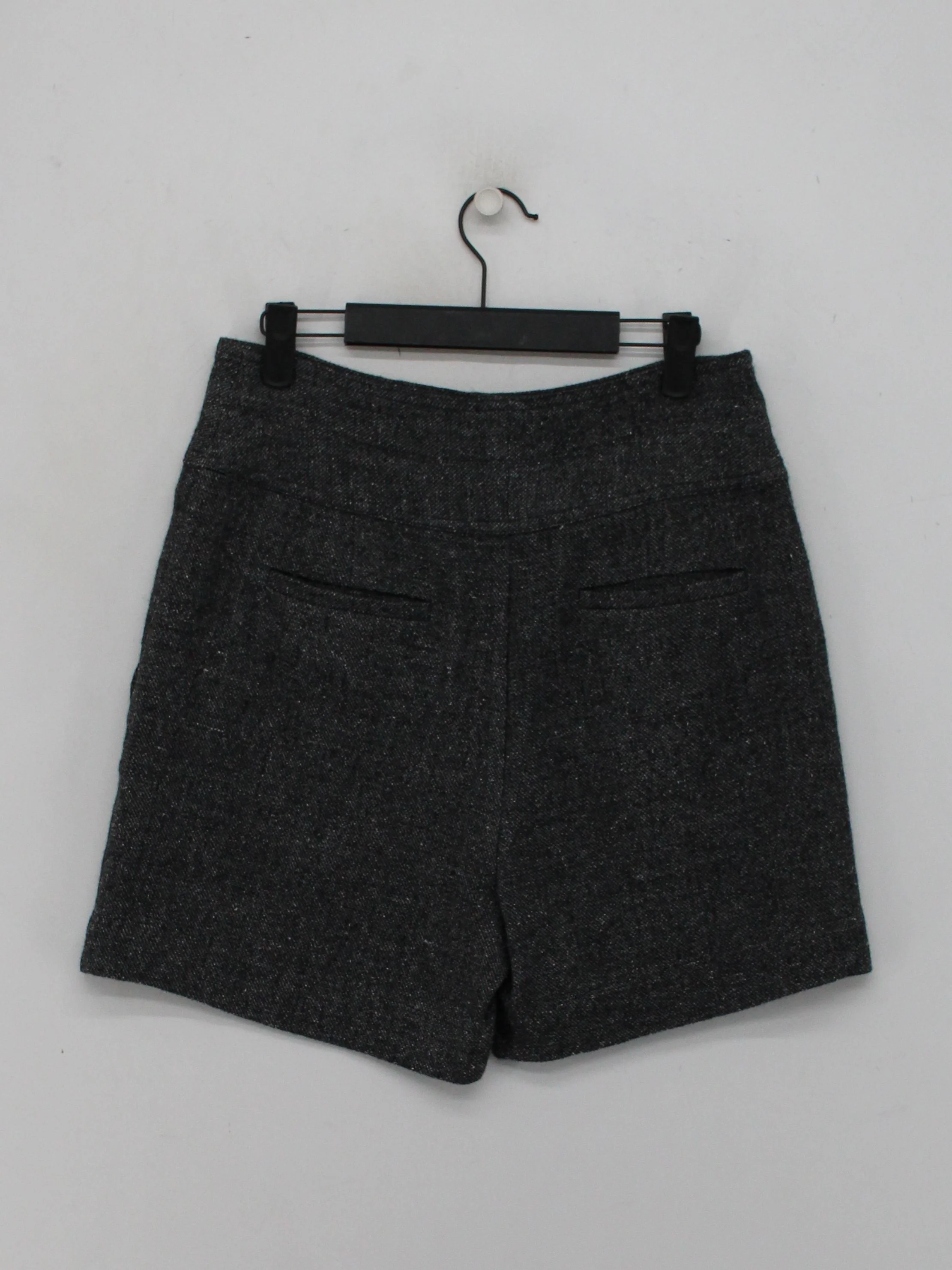 Wrap London Women's Shorts UK 12 Grey Linen with Wool, Silk Mom - Image 2
