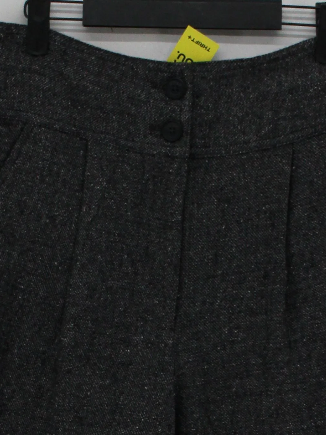 Wrap London Women's Shorts UK 12 Grey Linen with Wool, Silk Mom - Image 3