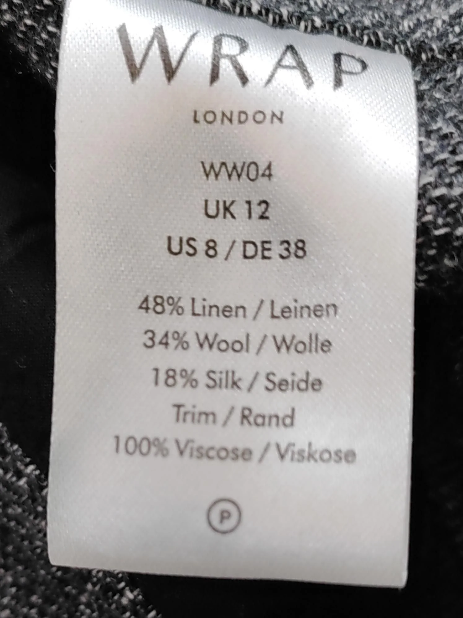 Wrap London Women's Shorts UK 12 Grey Linen with Wool, Silk Mom - Image 6