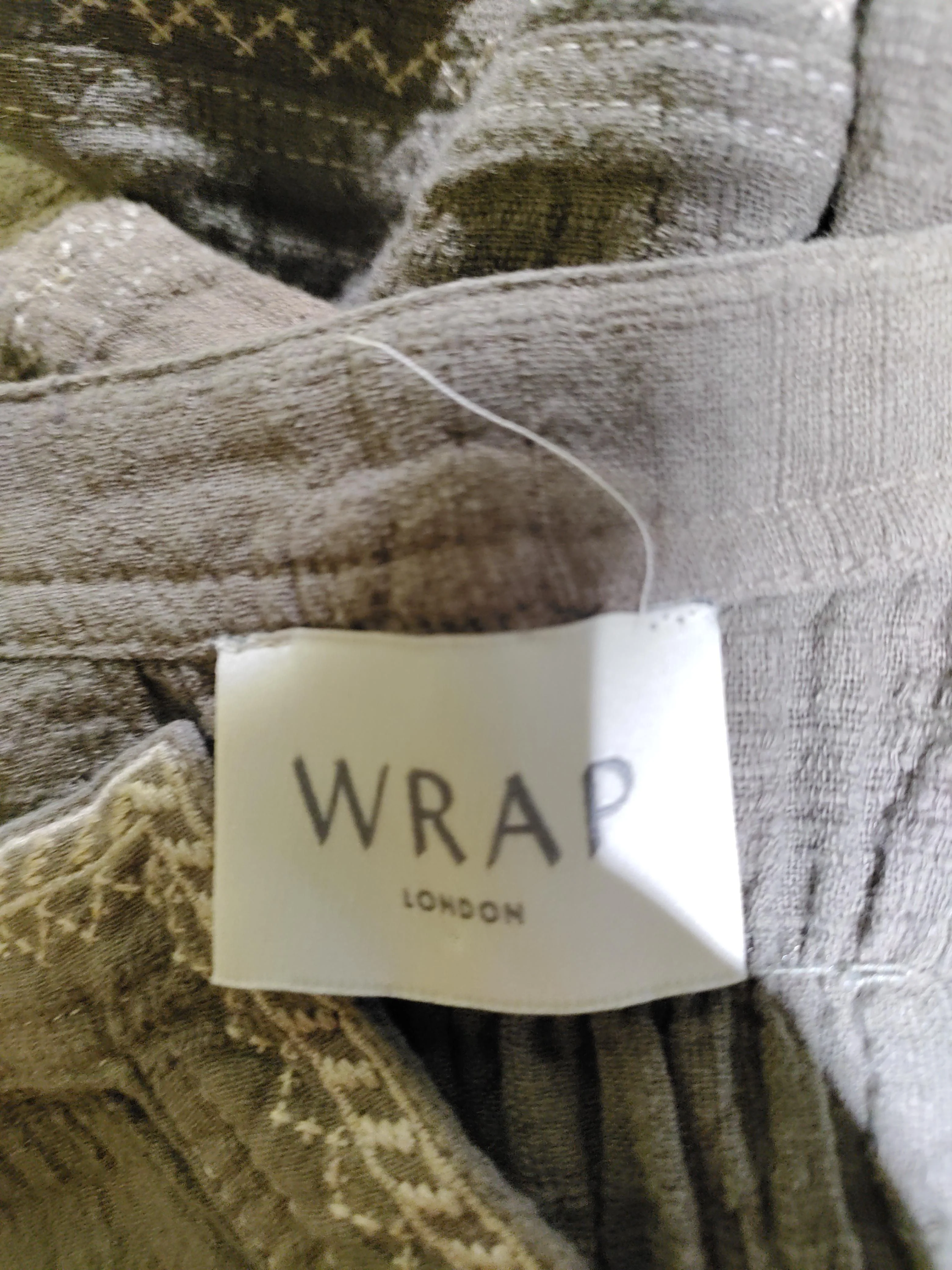 Wrap London Women's Top UK 16 Brown Linen with Cotton 3/4 Sleeve V-Neck Tunic - Image 6