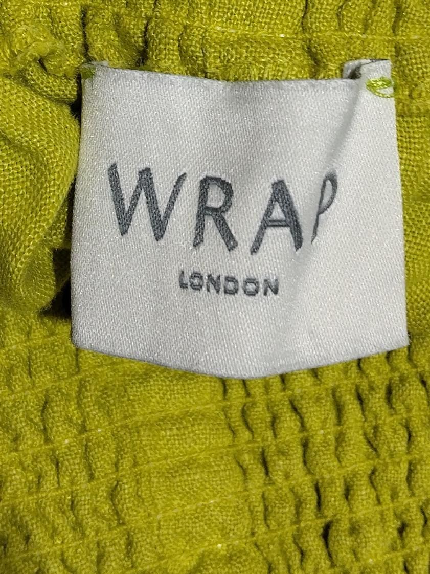 Wrap London Women's Trousers UK 14 Yellow Linen with Cotton Wide-Leg Cropped - Image 5