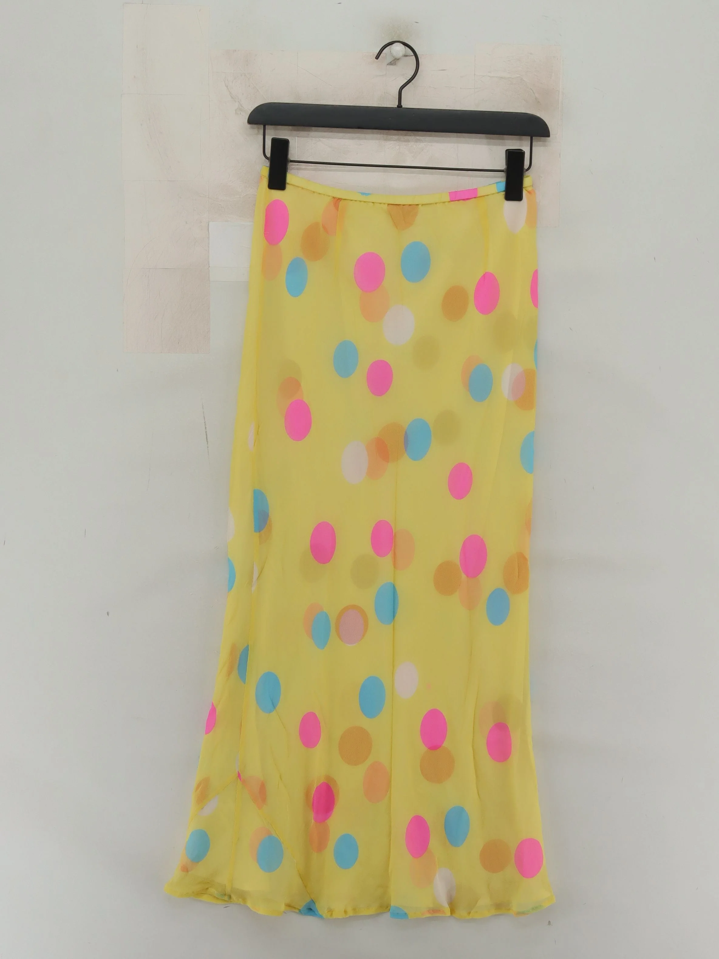 Wrap Women's Midi Skirt UK 10 Yellow Polkadot 100% Other Midi Wrap - Image 2