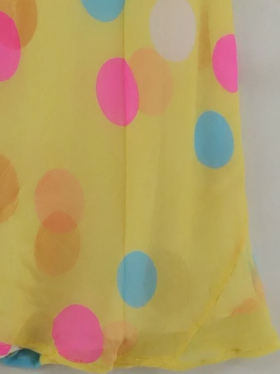 Wrap Women's Midi Skirt UK 10 Yellow Polkadot 100% Other Midi Wrap - Image 4
