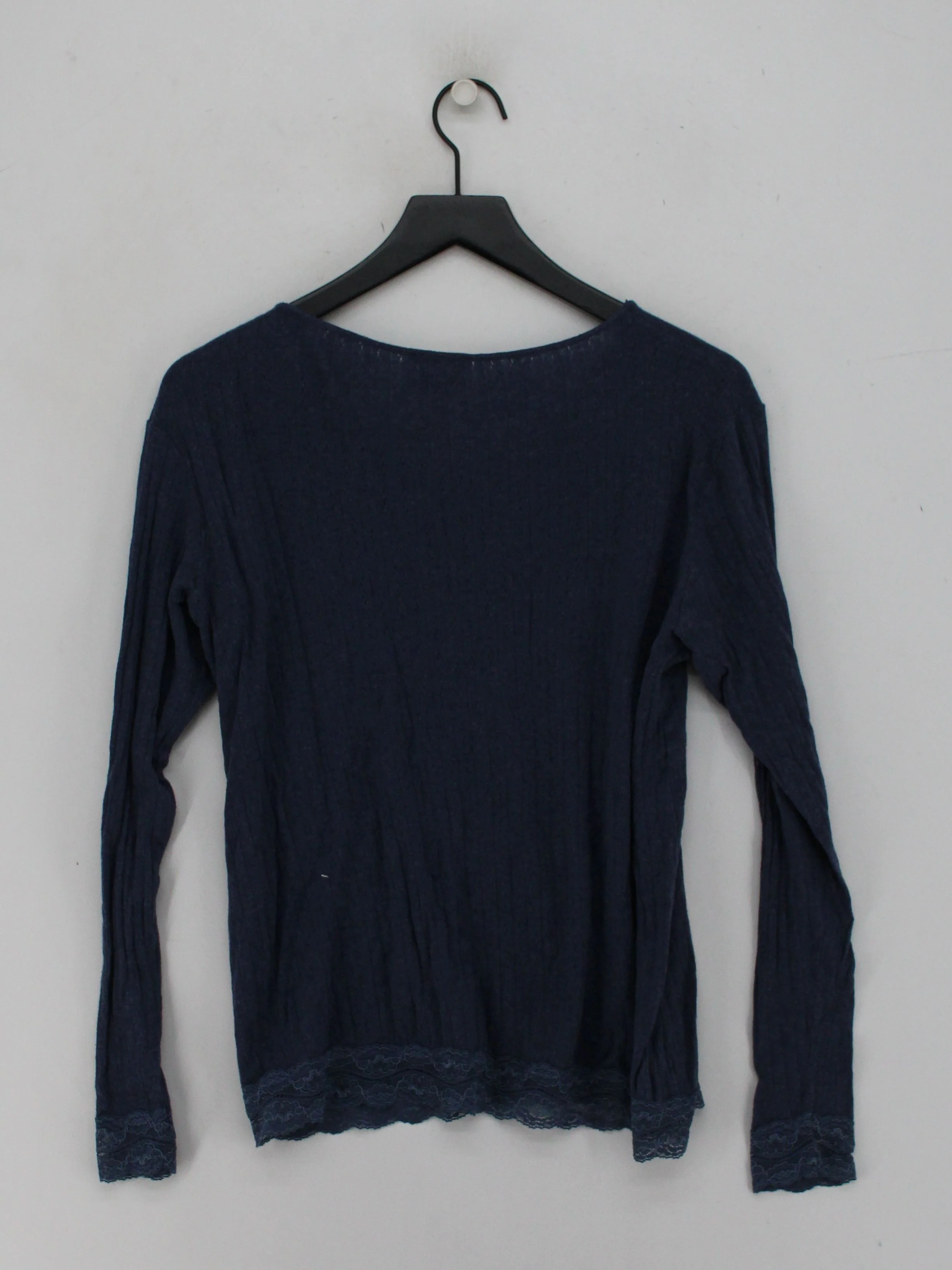 Wrap Women's Top UK 14 Blue Cotton with Polyamide, Elastane Basic - Image 2