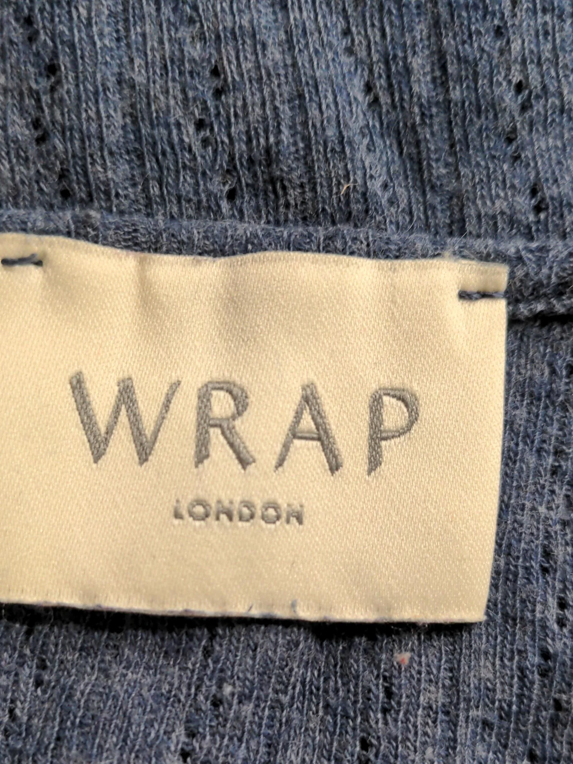 Wrap Women's Top UK 14 Blue Cotton with Polyamide, Elastane Basic - Image 6