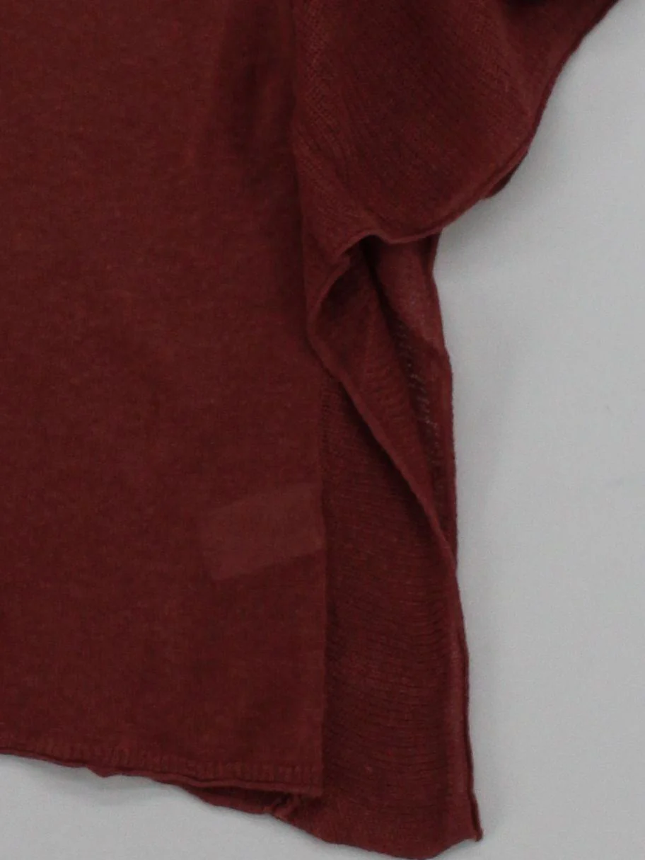 Wrap Women's Top UK 8 Brown Linen with Cotton Short Sleeve Round Neck Basic - Image 4