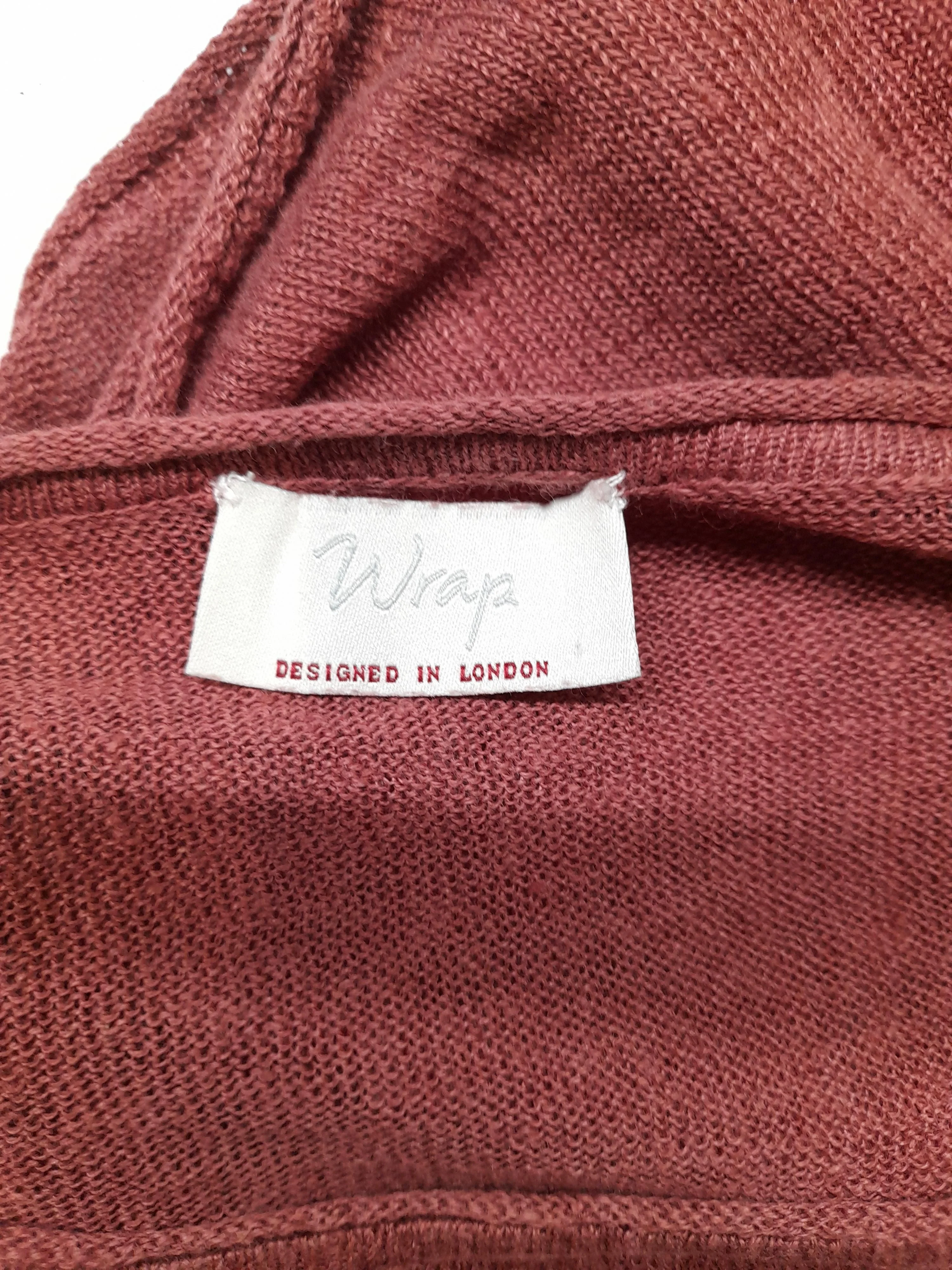 Wrap Women's Top UK 8 Brown Linen with Cotton Short Sleeve Round Neck Basic - Image 5