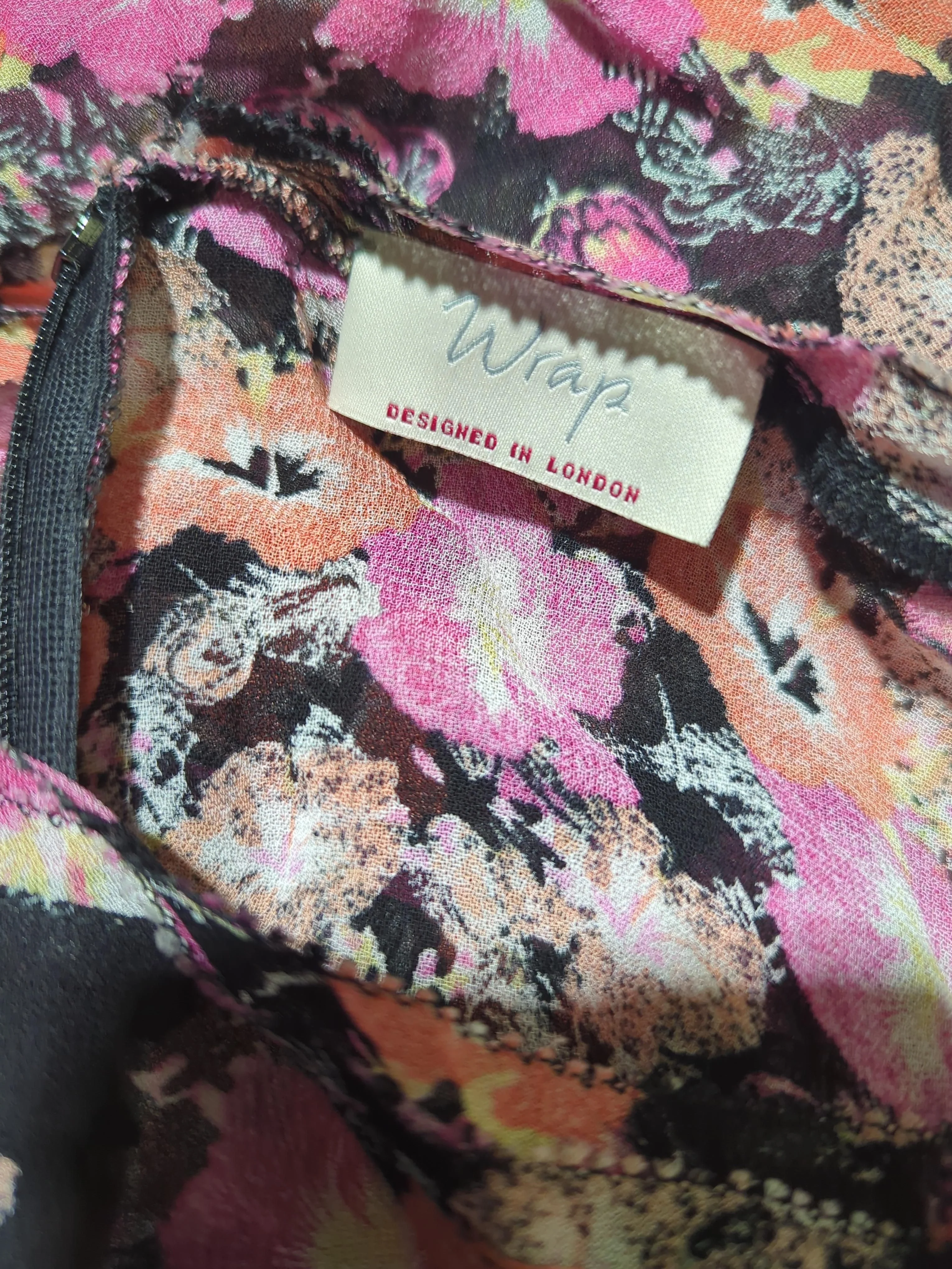 Wrap Women's Top XL Multi Floral 100% Viscose Short Sleeve Round Neck Basic - Image 5