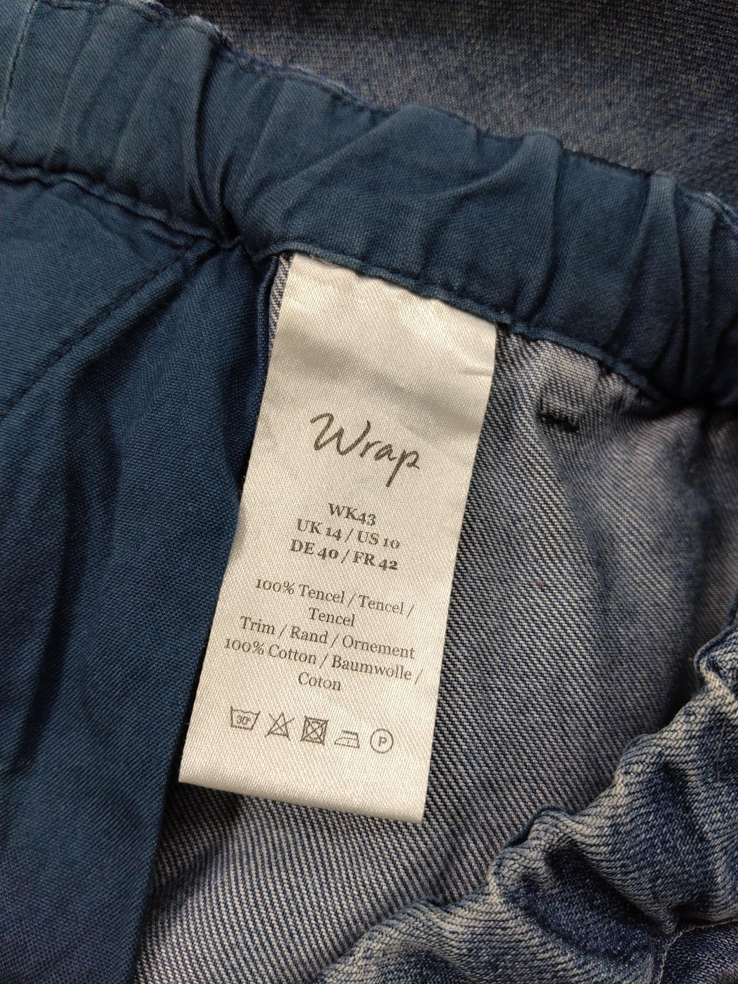 Wrap Women's Trousers UK 14 Blue Lyocell Modal with Cotton Tapered Sweatpants - Image 6
