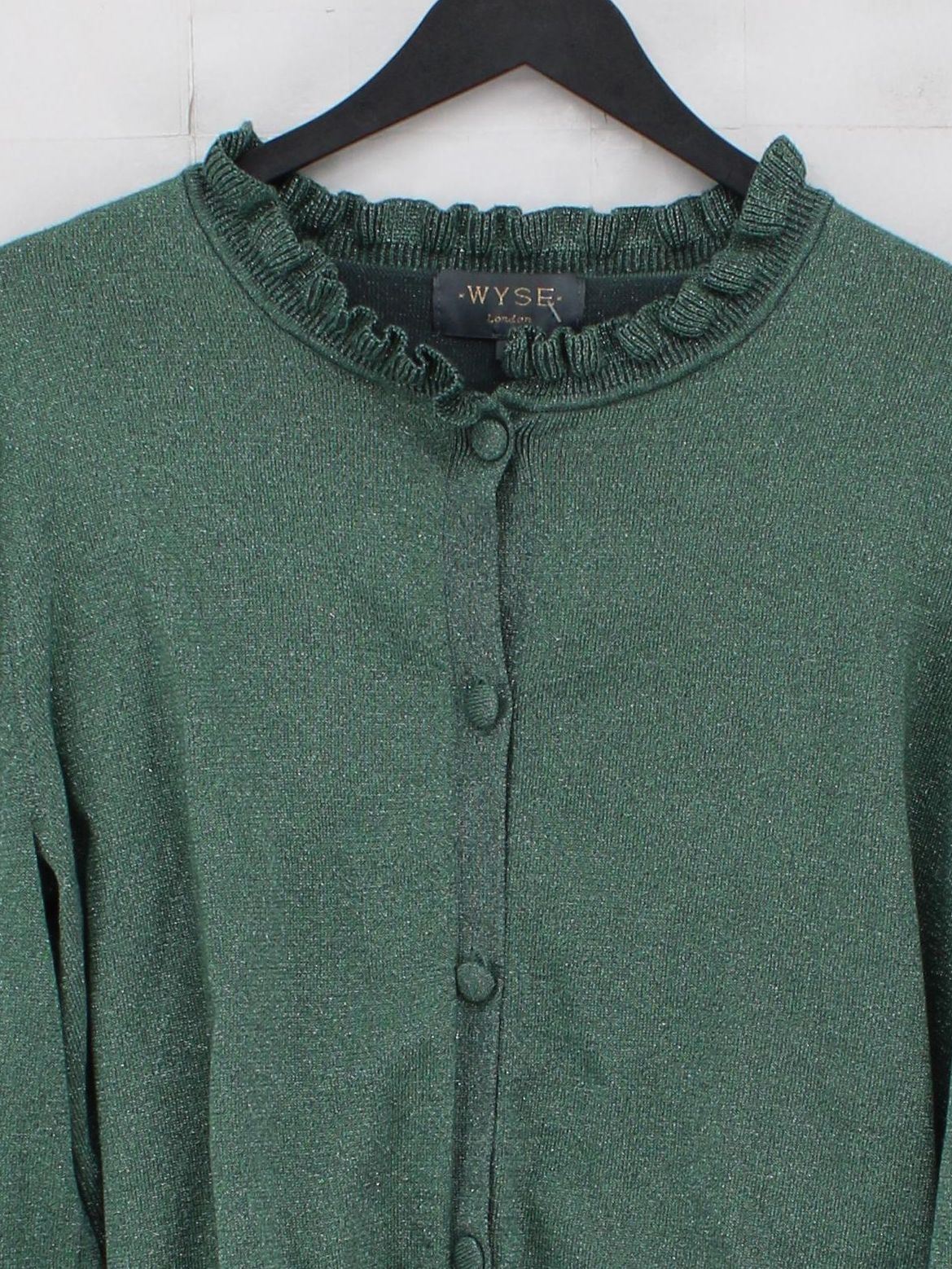Wyse London Women's Cardigan UK 6 Green Cotton with Polyester, Other Cardigan - Image 3