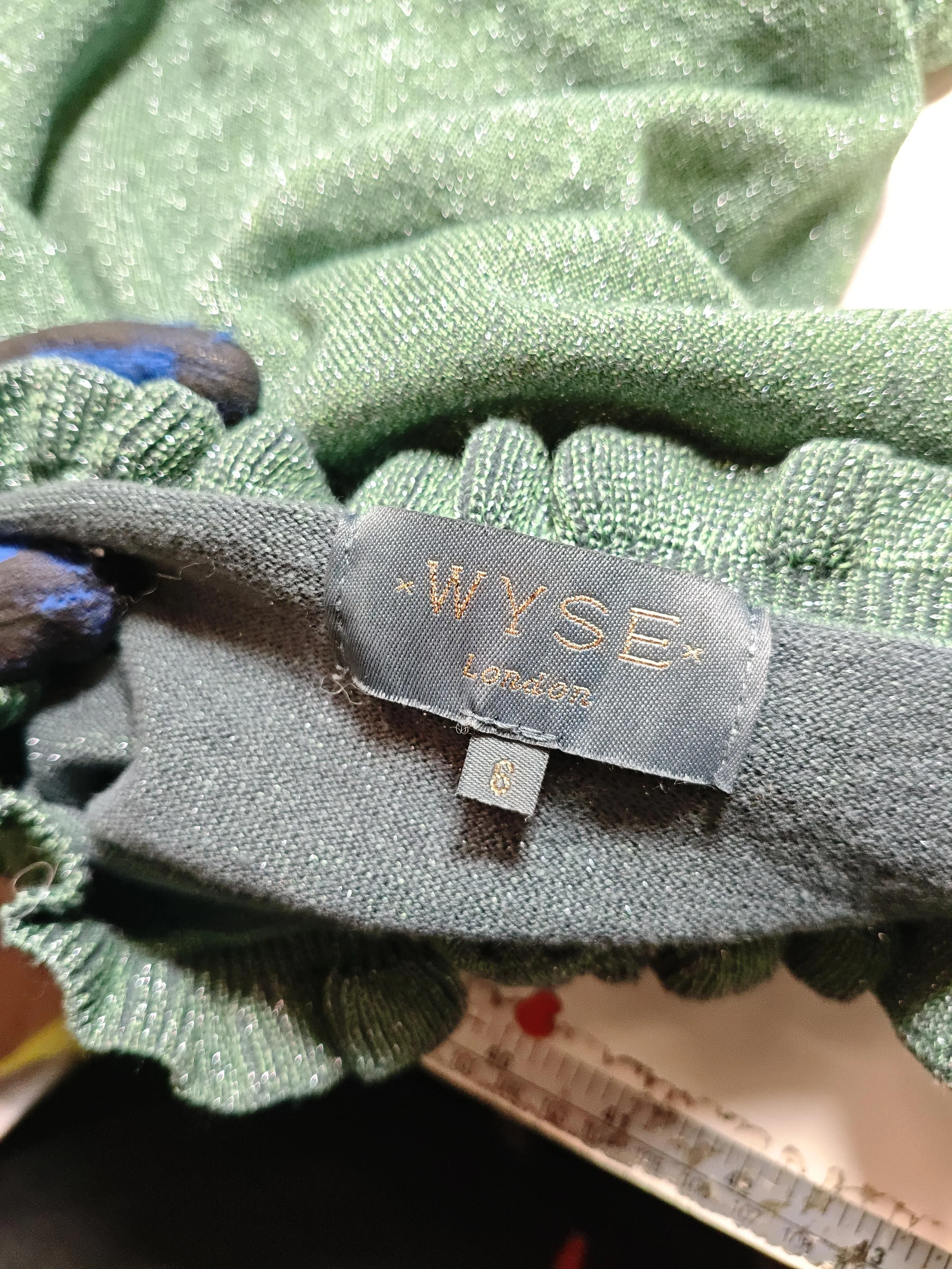 Wyse London Women's Cardigan UK 6 Green Cotton with Polyester, Other Cardigan - Image 5