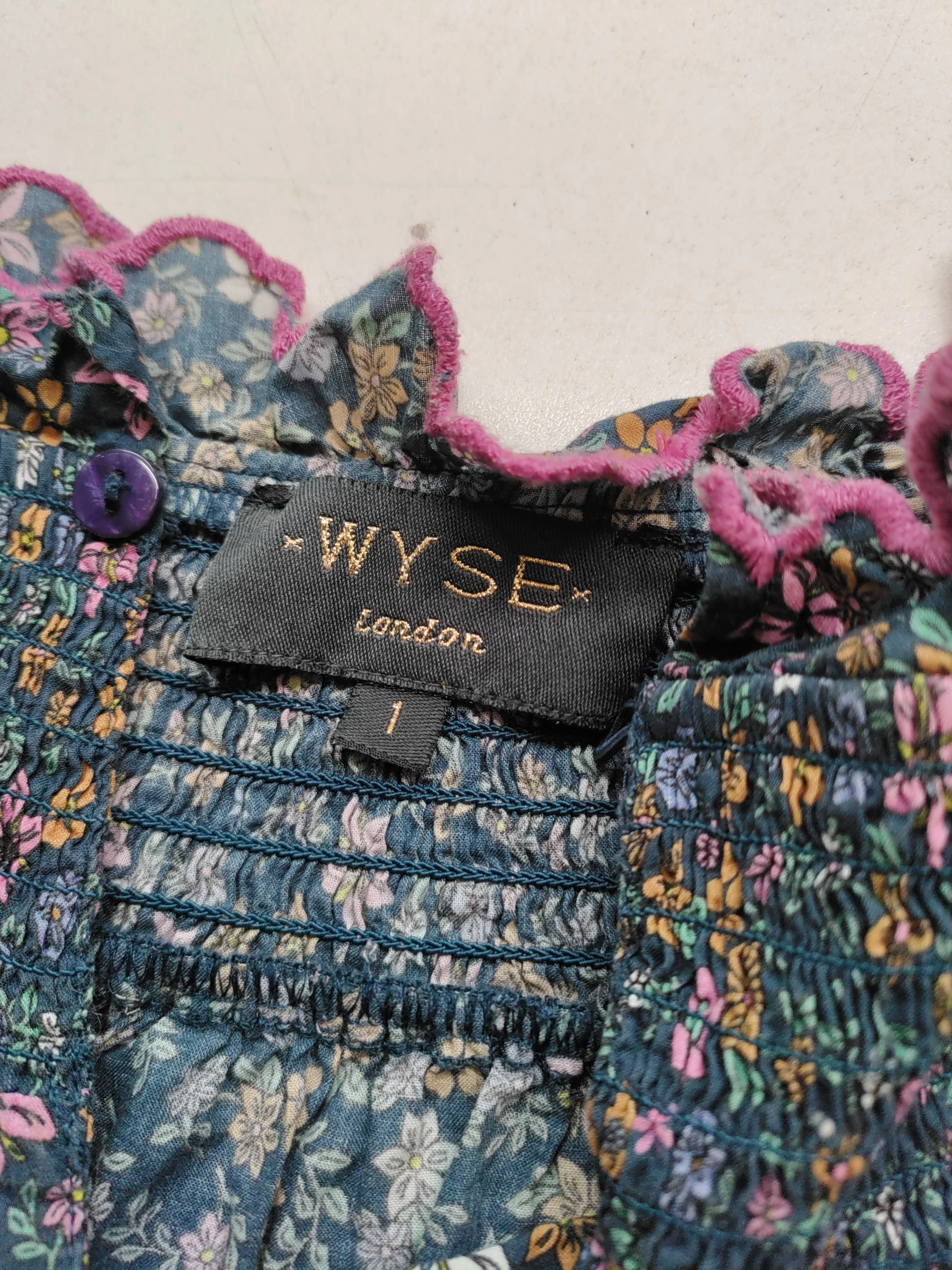 Wyse London Women's Top S Multi Floral 100% Cotton 3/4 Sleeve High Neck Basic - Image 5