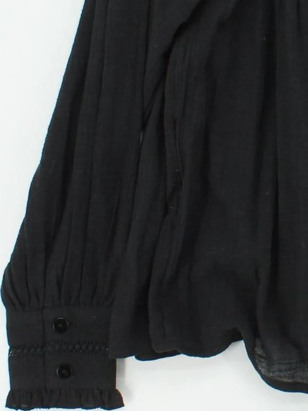 Wyse London Women's Top UK 16 Black 100% Cotton Long Sleeve Round Neck Basic - Image 4