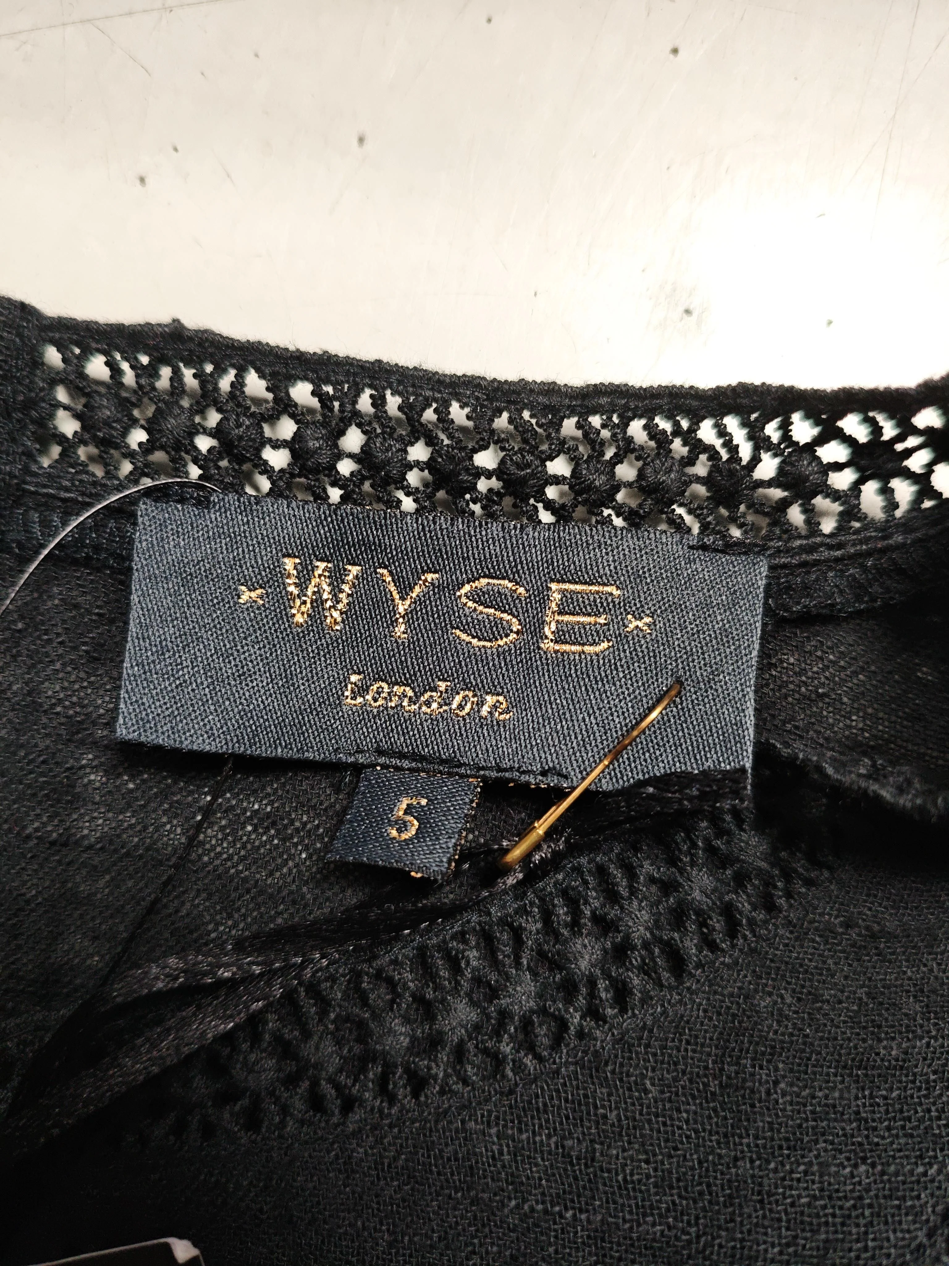 Wyse London Women's Top UK 16 Black 100% Cotton Long Sleeve Round Neck Basic - Image 5