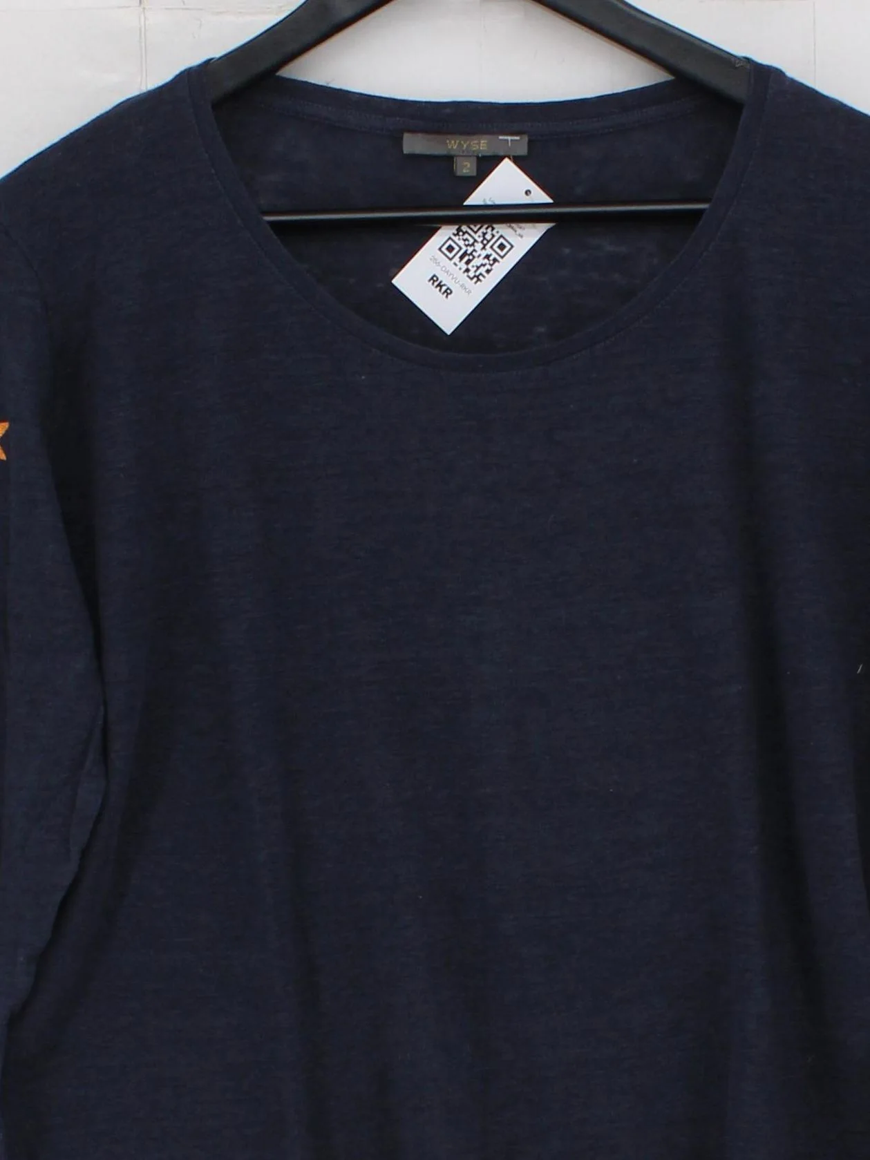 Wyse Women's T-Shirt M Blue Graphic 100% Linen Short Sleeve Round Neck Basic - Image 3
