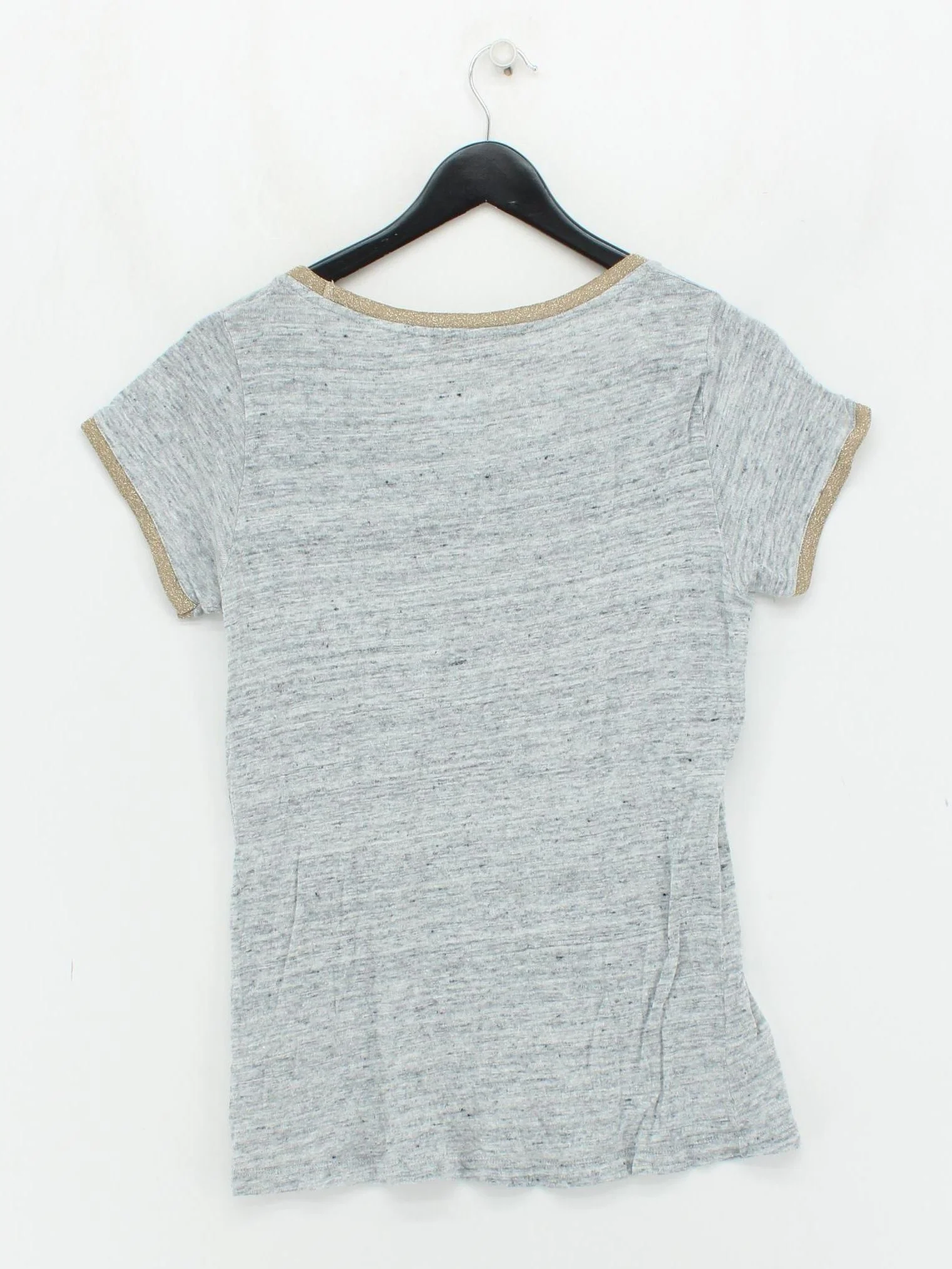 Wyse Women's T-Shirt S Grey 100% Linen Short Sleeve Round Neck Basic - Image 2