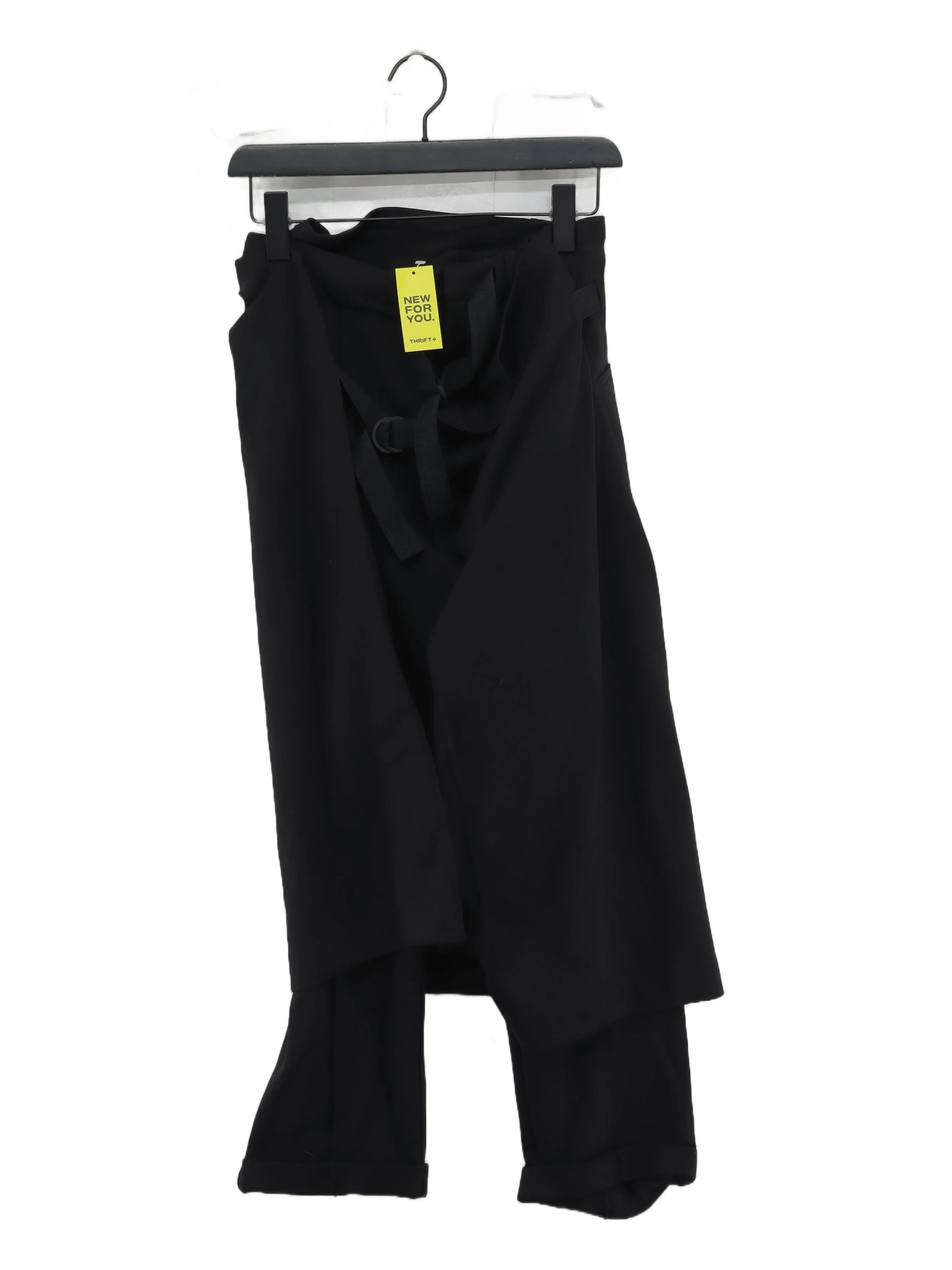 Y-3 Women's Trousers M Black Polyamide with Cotton Wide-Leg Chino