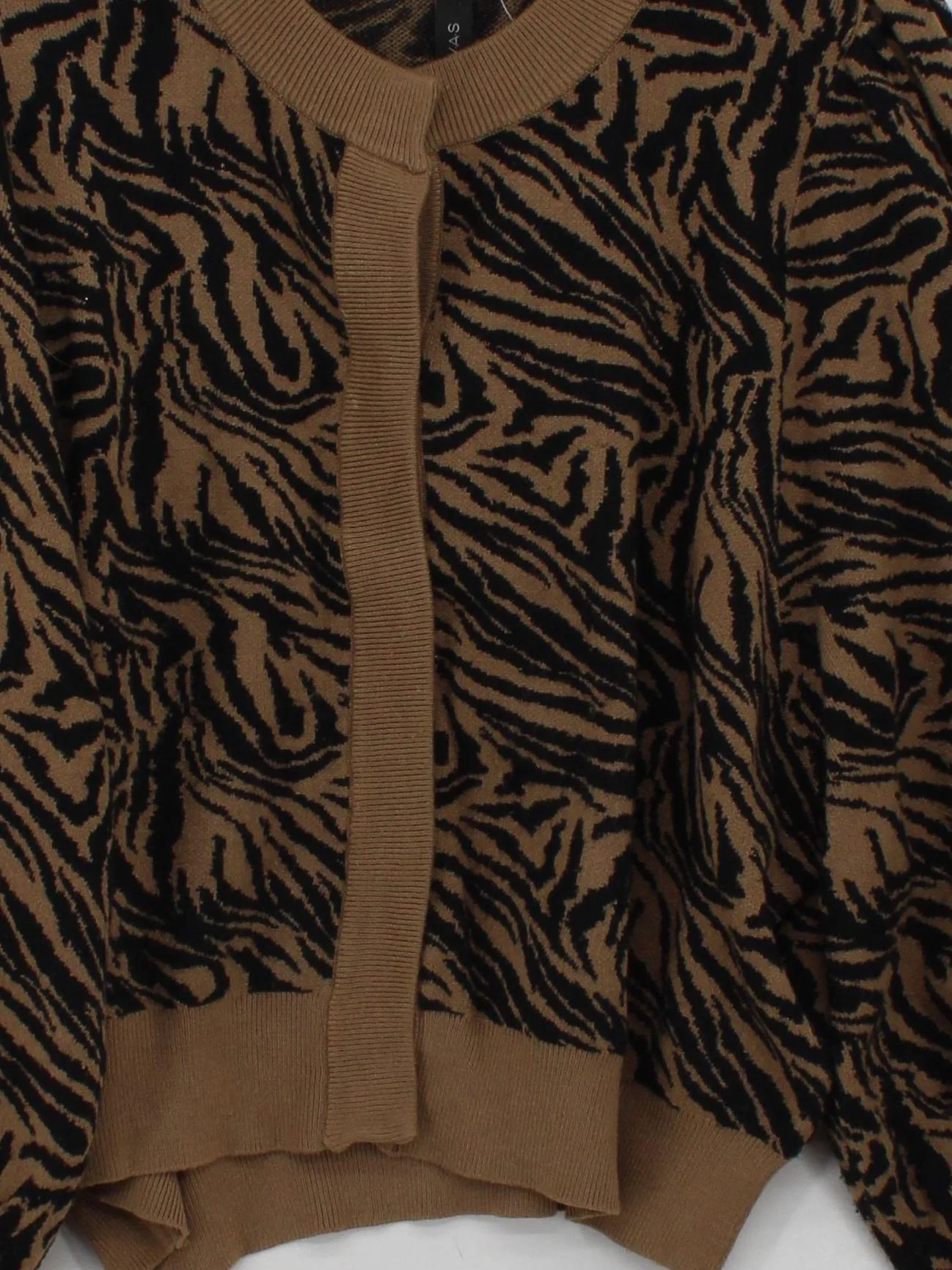 Y.A.S Women's Cardigan M Brown Viscose with Polyester Cardigan - Image 3