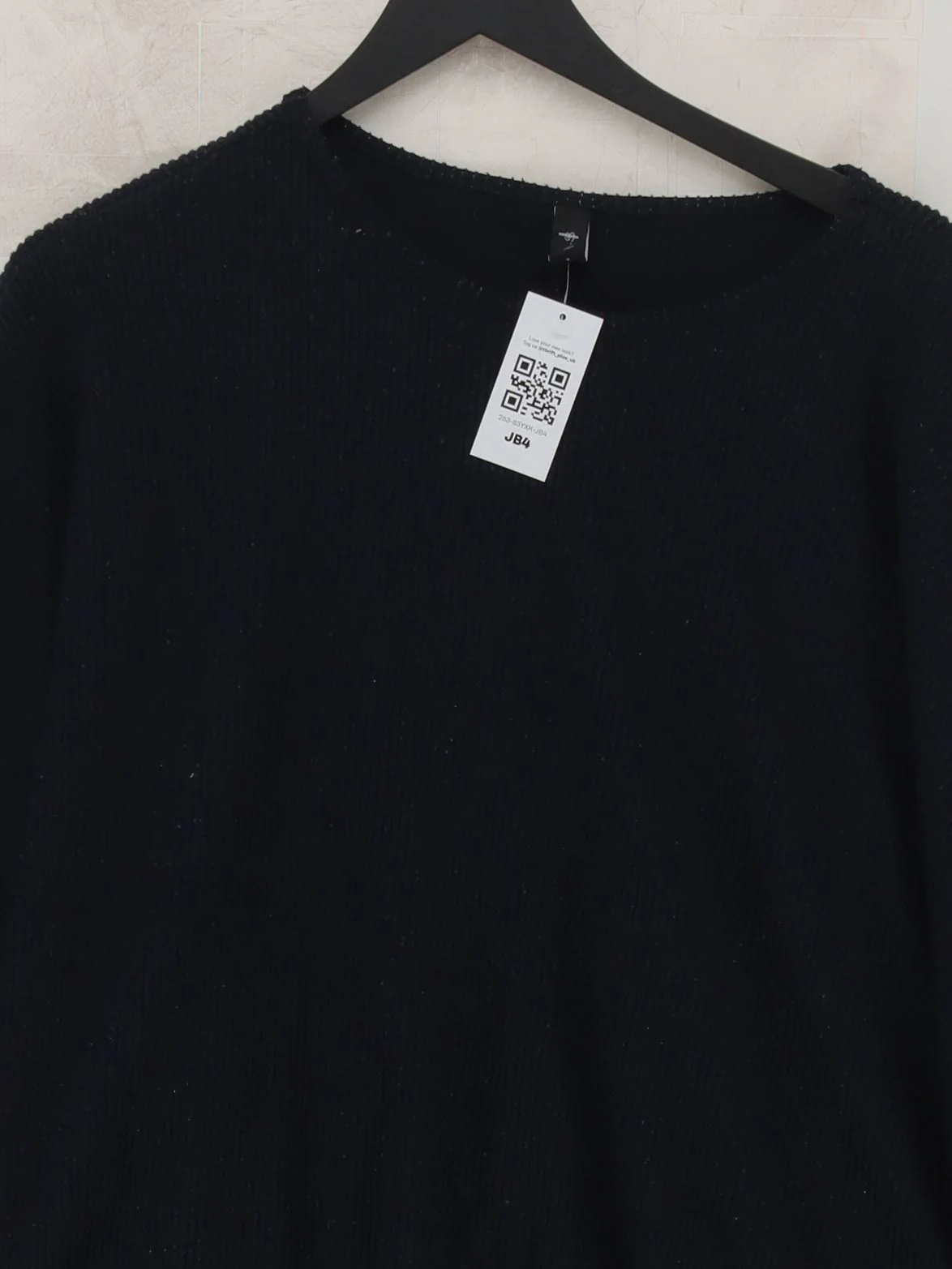 Y.A.S Women's Jumper S Blue Polyester with Viscose, Elastane Round Neck Pullover - Image 3