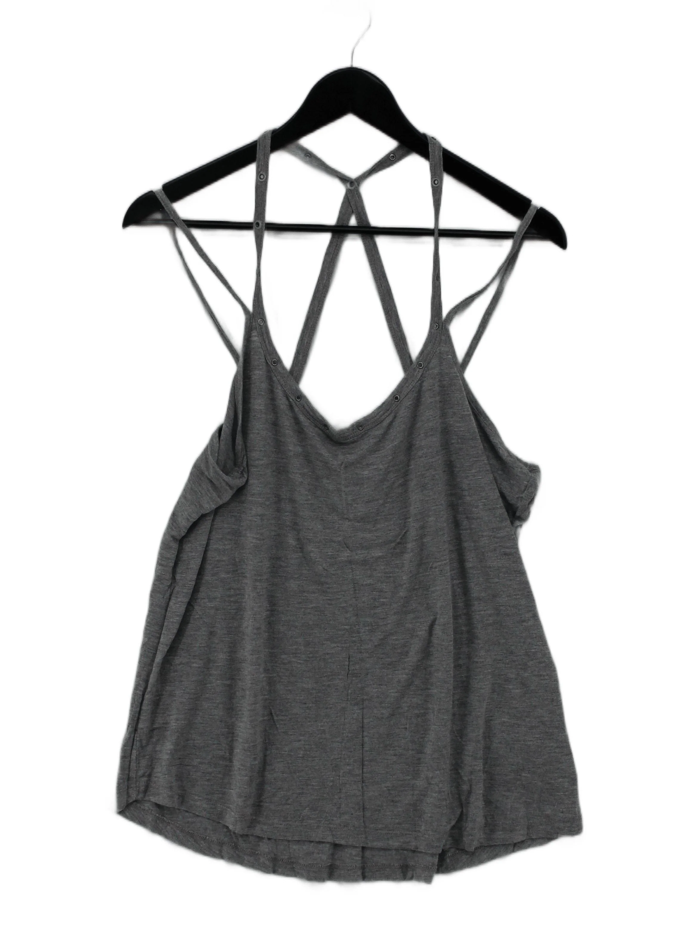 Y.A.S Women's T-Shirt XL Grey 100% Viscose Sleeveless Round Neck Basic