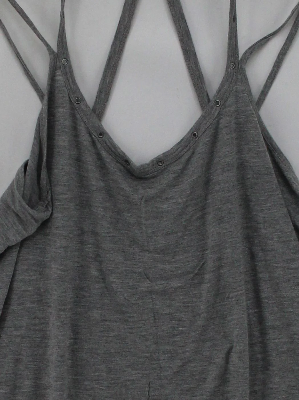 Y.A.S Women's T-Shirt XL Grey 100% Viscose Sleeveless Round Neck Basic - Image 3