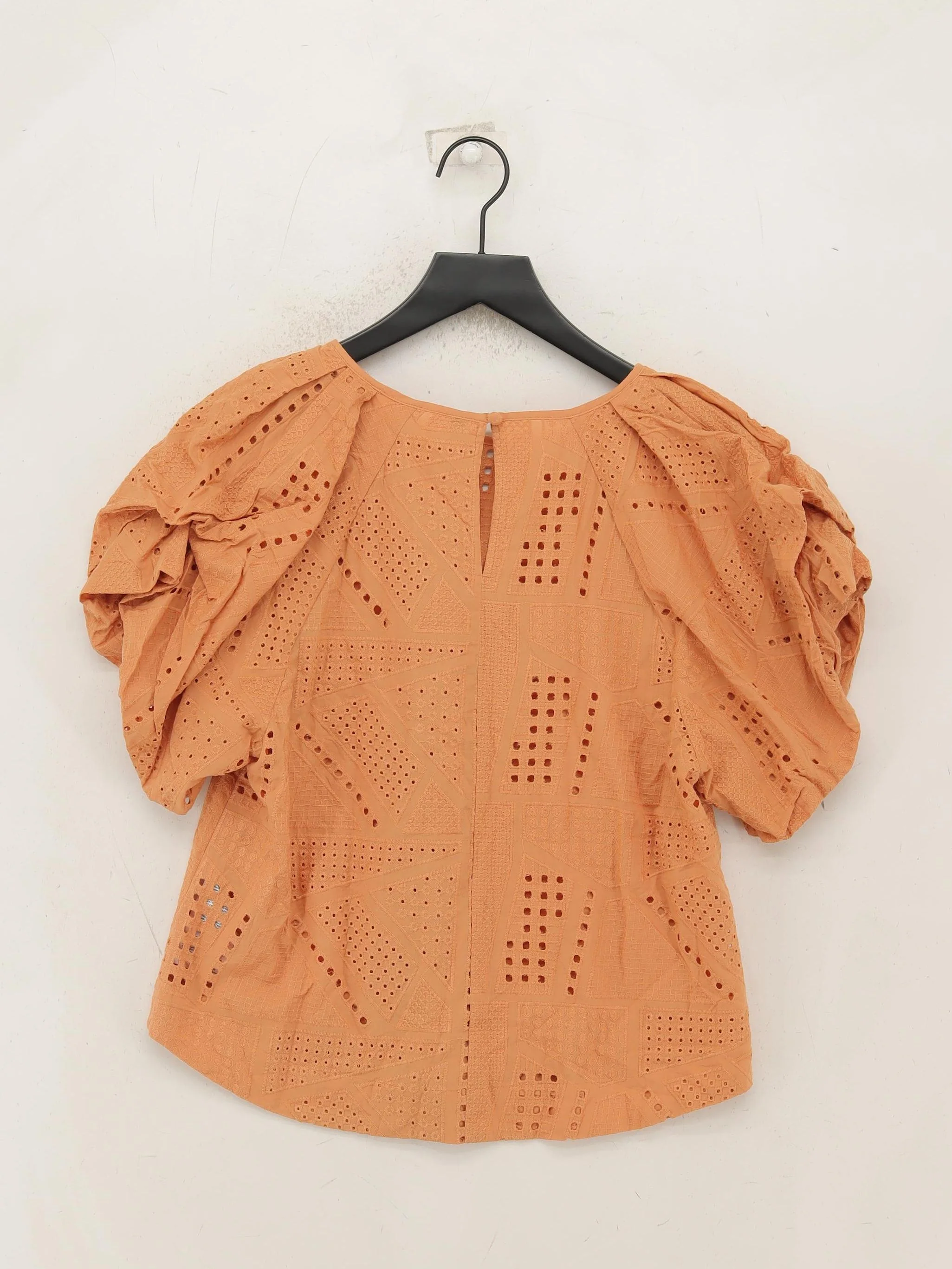 Y.A.S Women's Top UK 14 Orange 100% Cotton Short Sleeve Round Neck Basic - Image 2