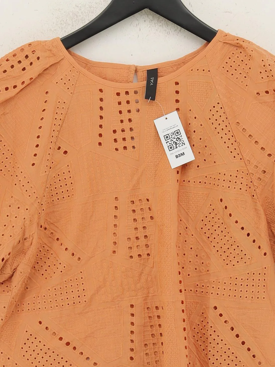 Y.A.S Women's Top UK 14 Orange 100% Cotton Short Sleeve Round Neck Basic - Image 3