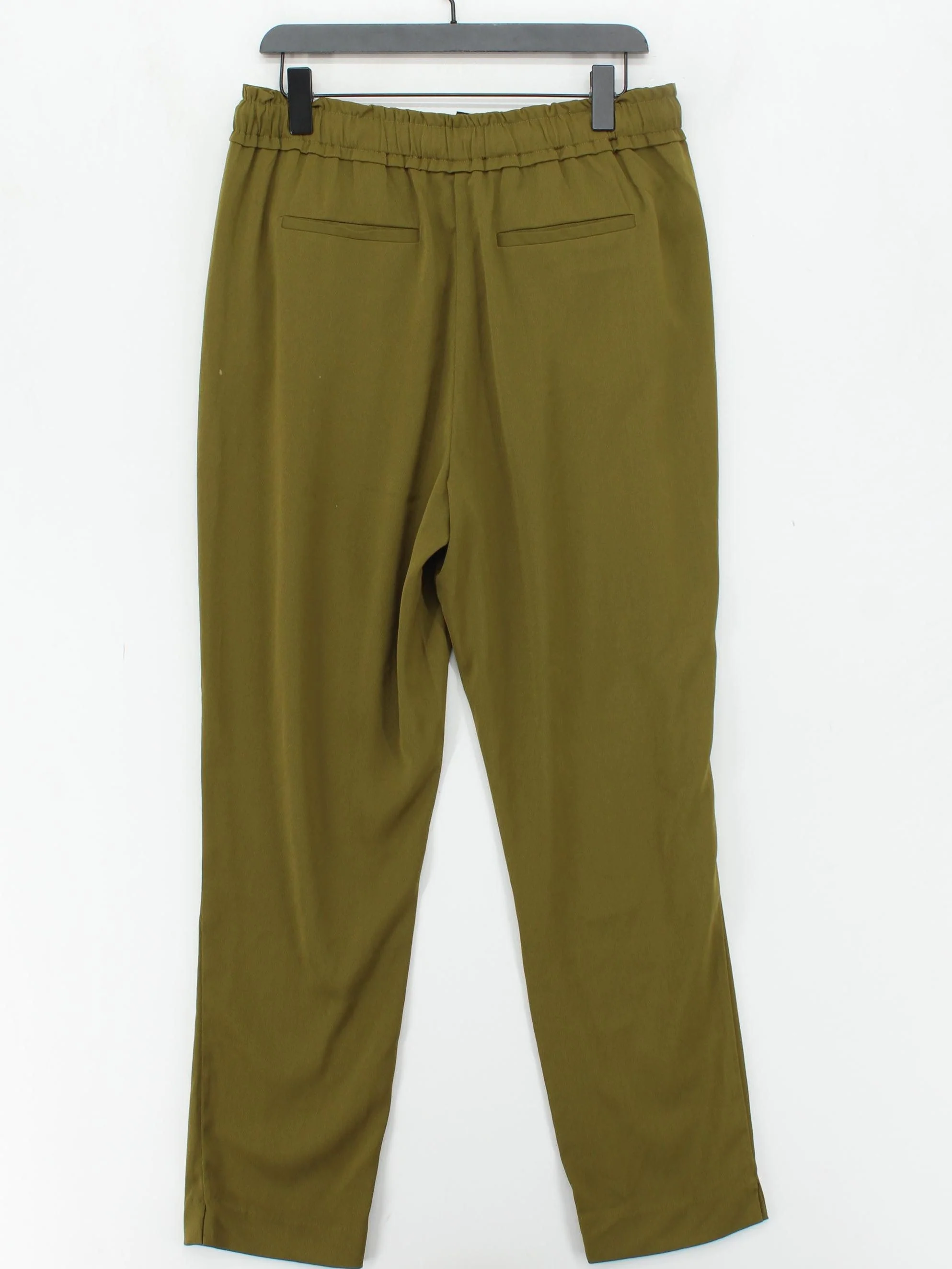 Y.A.S Women's Trousers XL Green Polyester with Viscose, Elastane Tapered Chino - Image 2