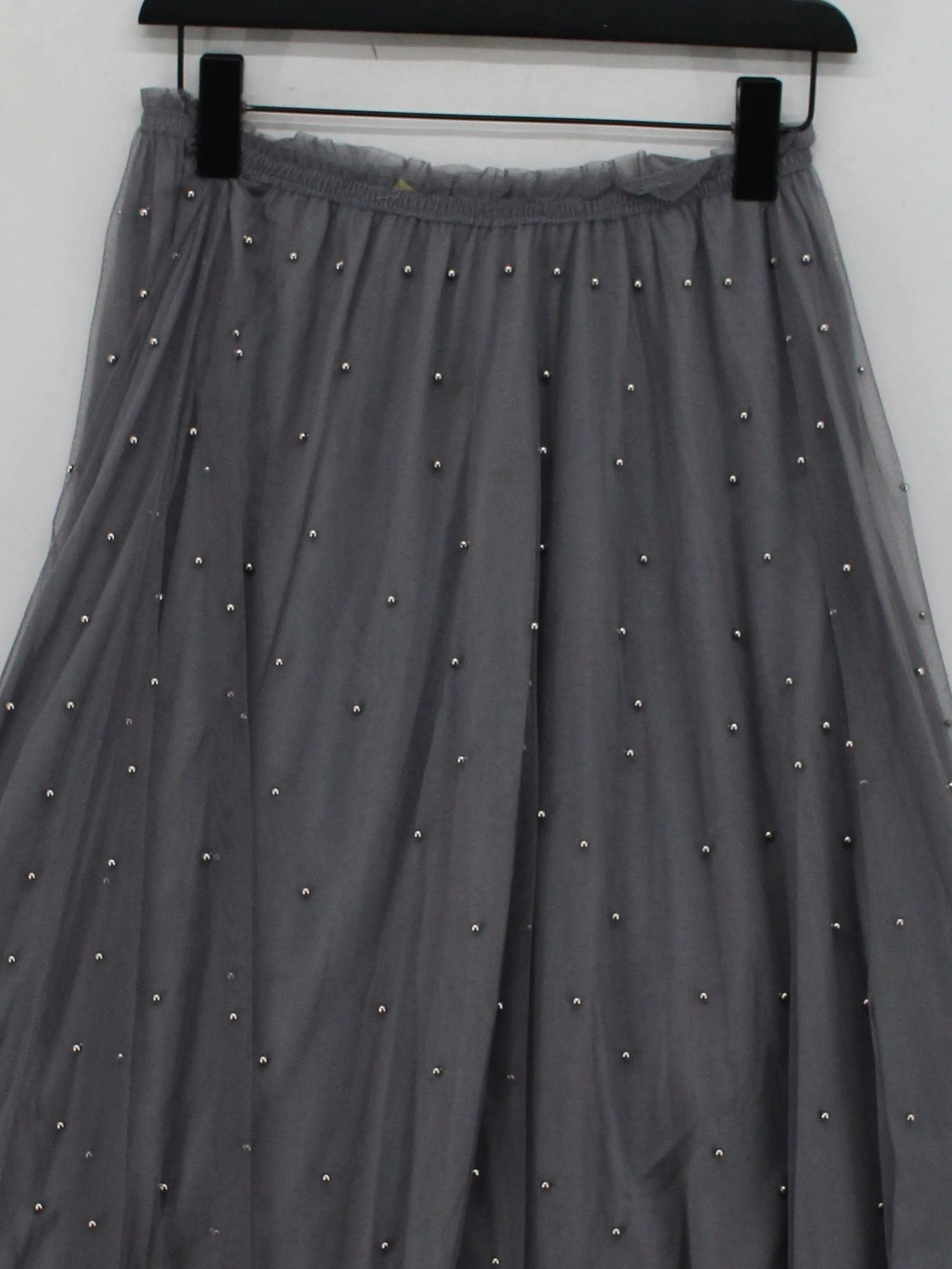 YFL Reserved Women's Midi Skirt S Grey Polyester with Cotton Midi Pleated - Image 3
