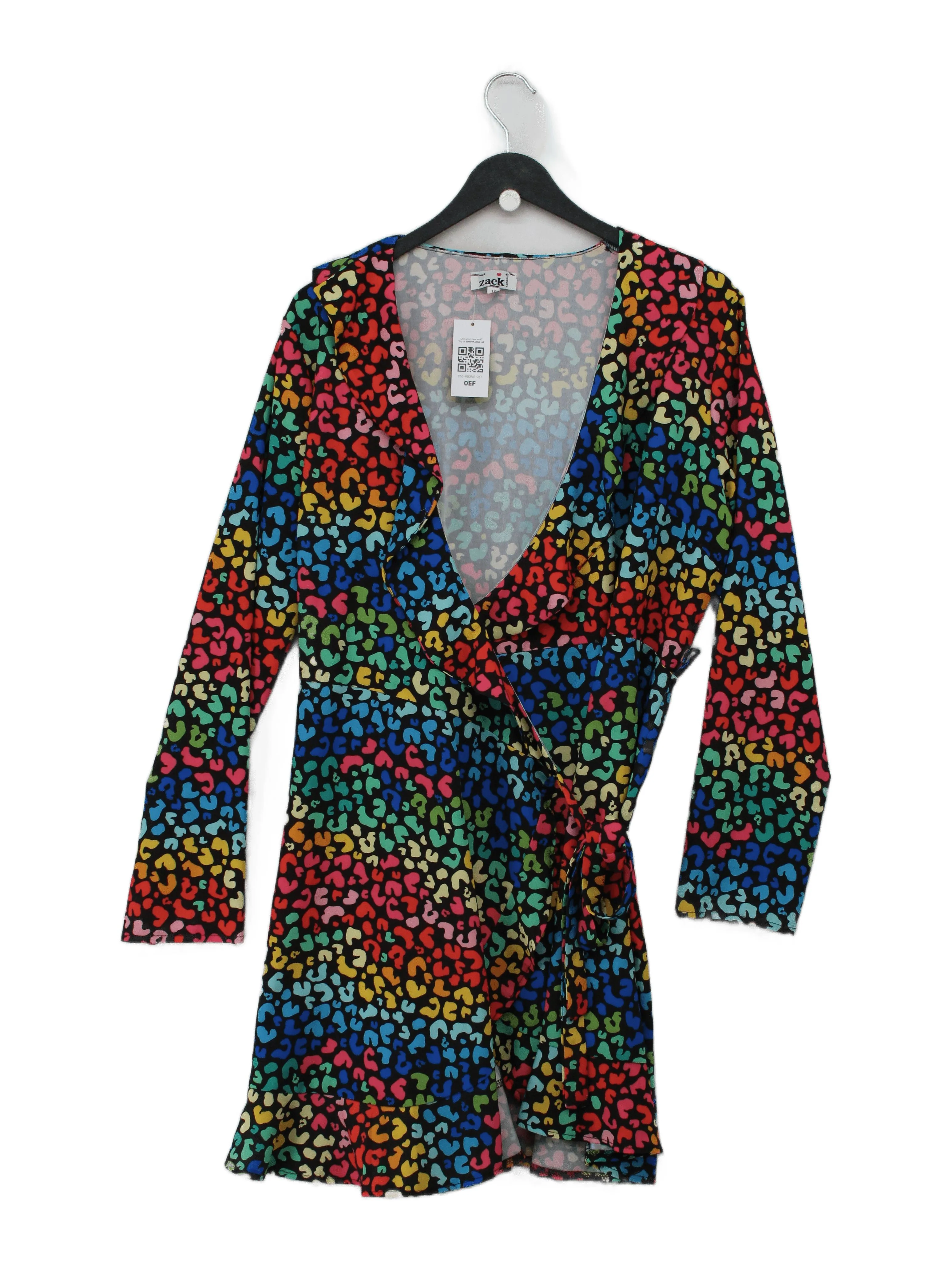 zack london Wrap Mini Dress UK16 in Multi