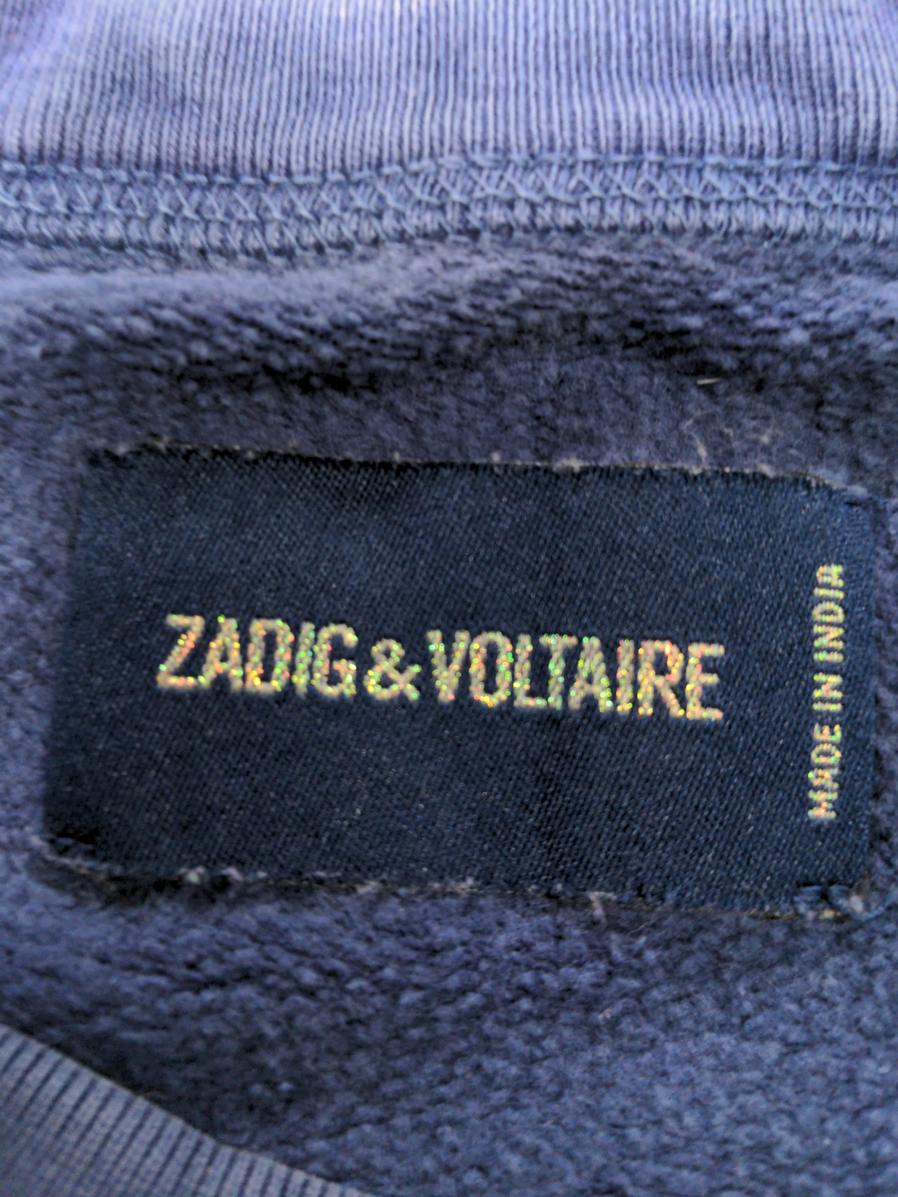 Zadig & Voltaire Men's Jumper L Blue 100% Cotton Round Neck Pullover - Image 6