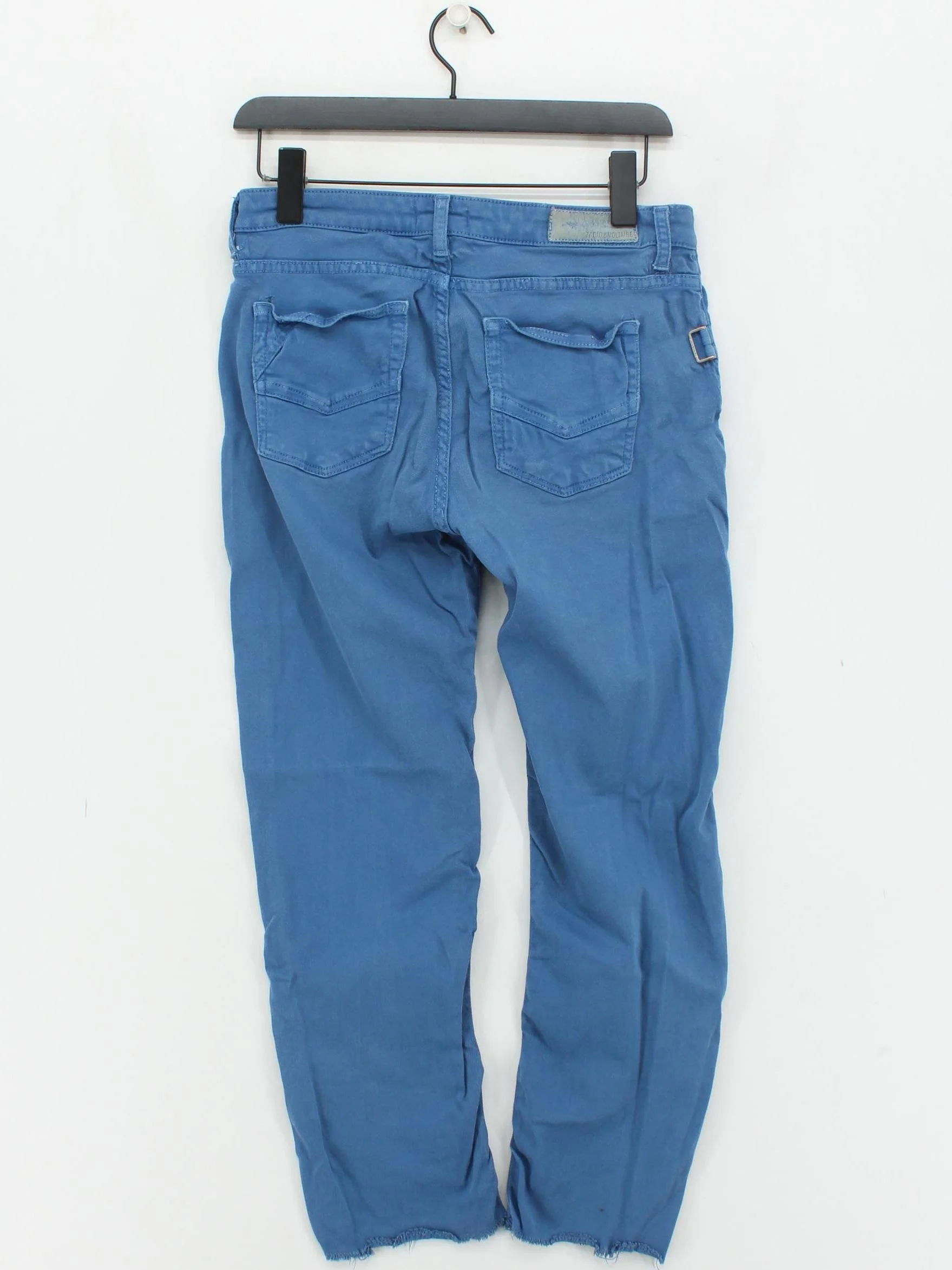 Zadig & Voltaire Women's Trousers S Blue 100% Cotton Tapered Chino - Image 2