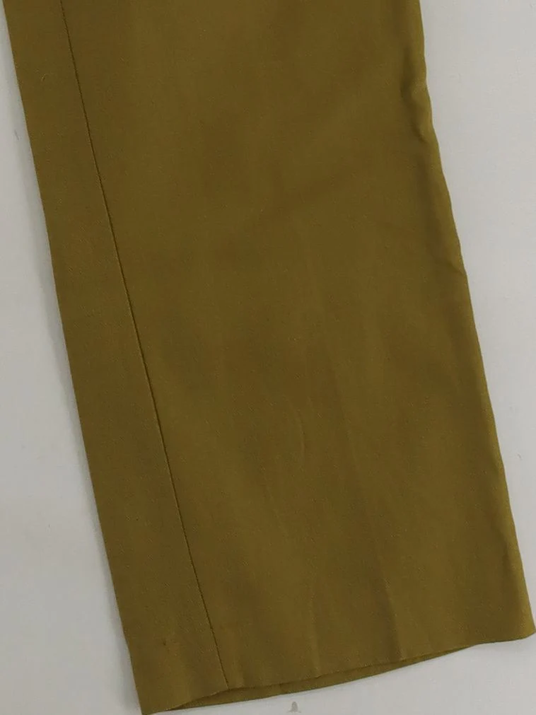 Zadig & Voltaire Women's Trousers UK 12 Green Cotton with Linen Straight Chino - Image 4