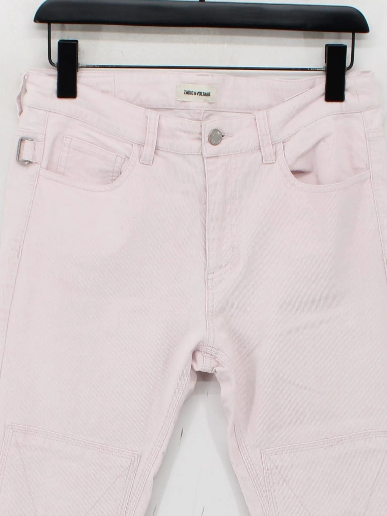 Zadig & Voltaire Women's Trousers W 32 in Pink 100% Cotton Straight Cropped - Image 3
