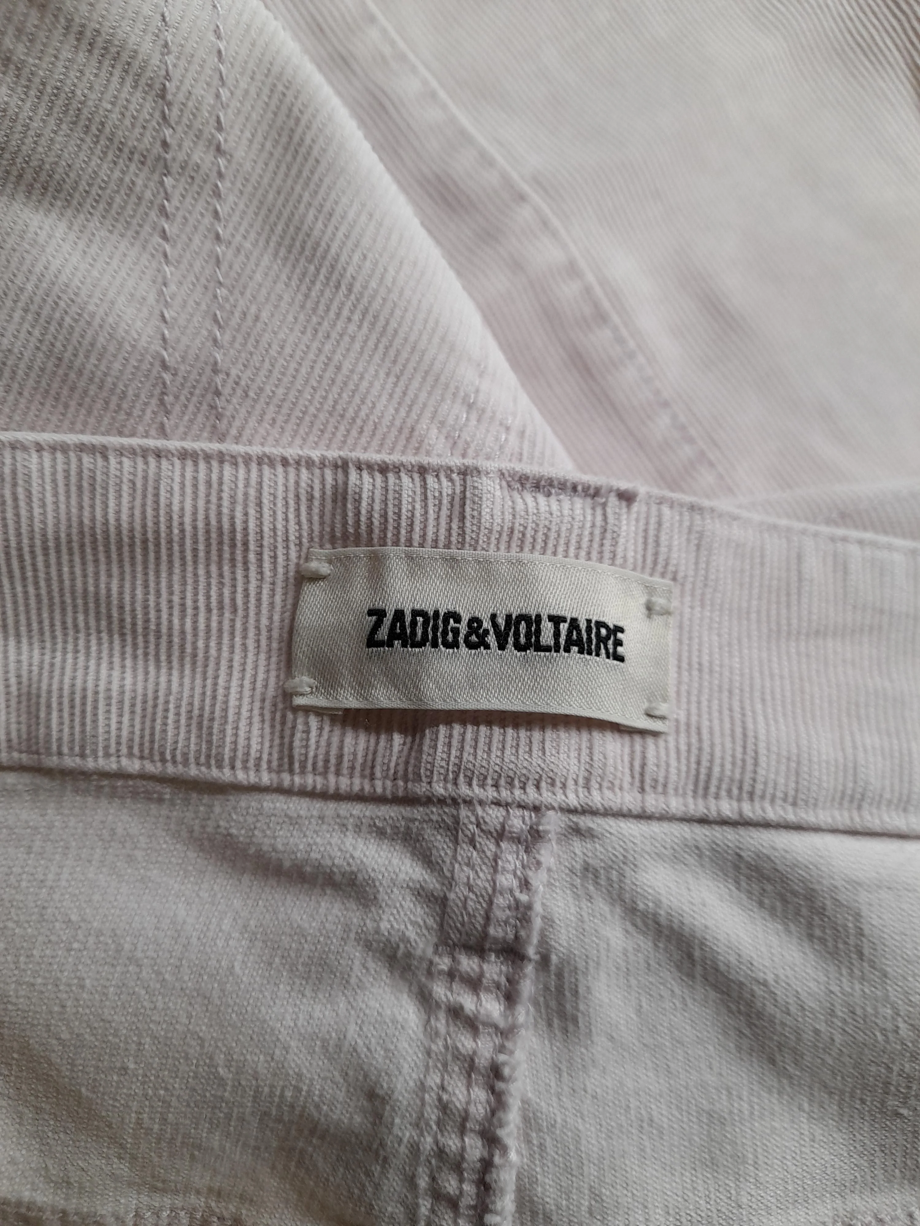 Zadig & Voltaire Women's Trousers W 32 in Pink 100% Cotton Straight Cropped - Image 6