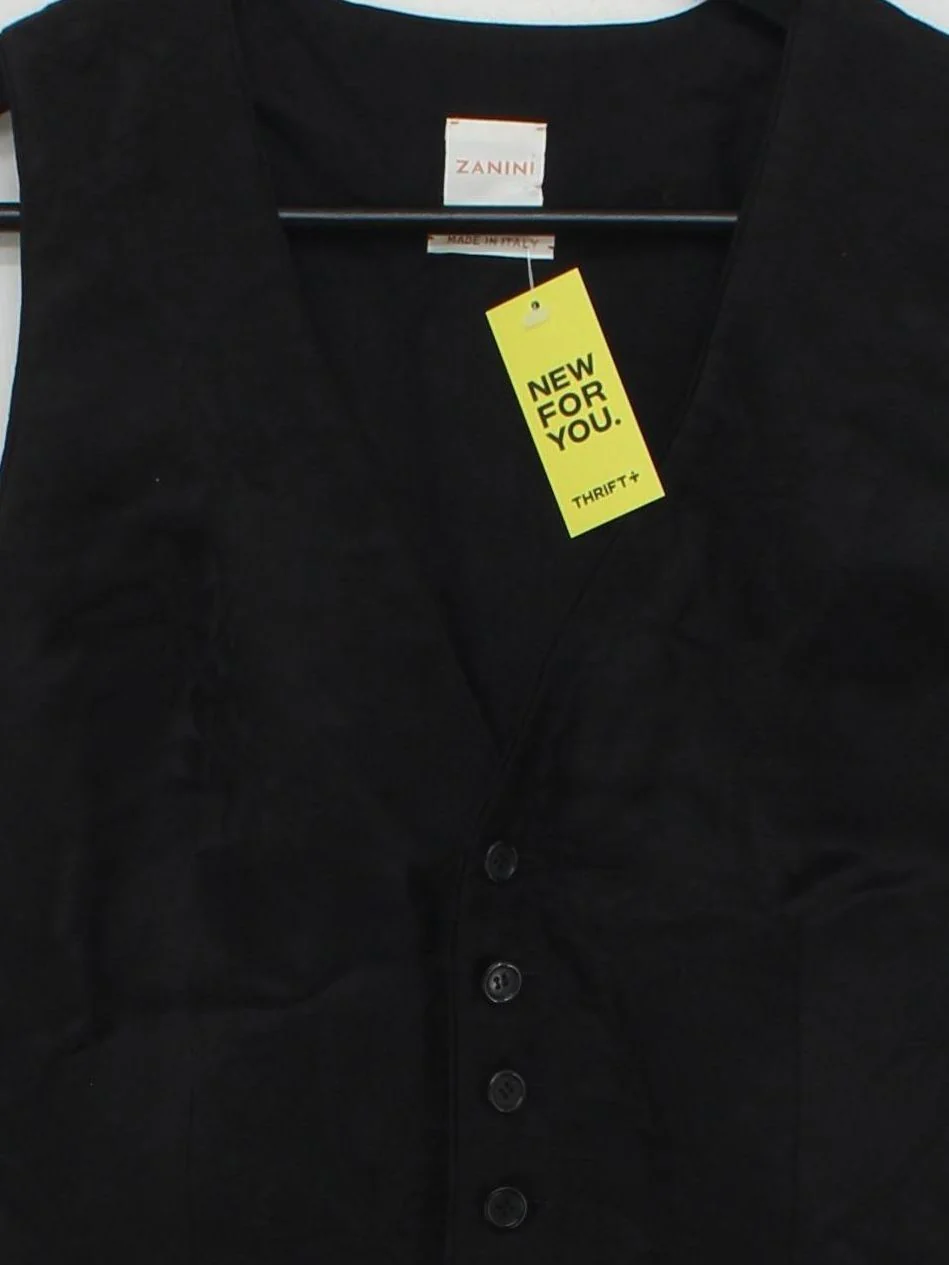 ZANINI Women's Coat M Black Linen with Viscose Overcoat - Image 3