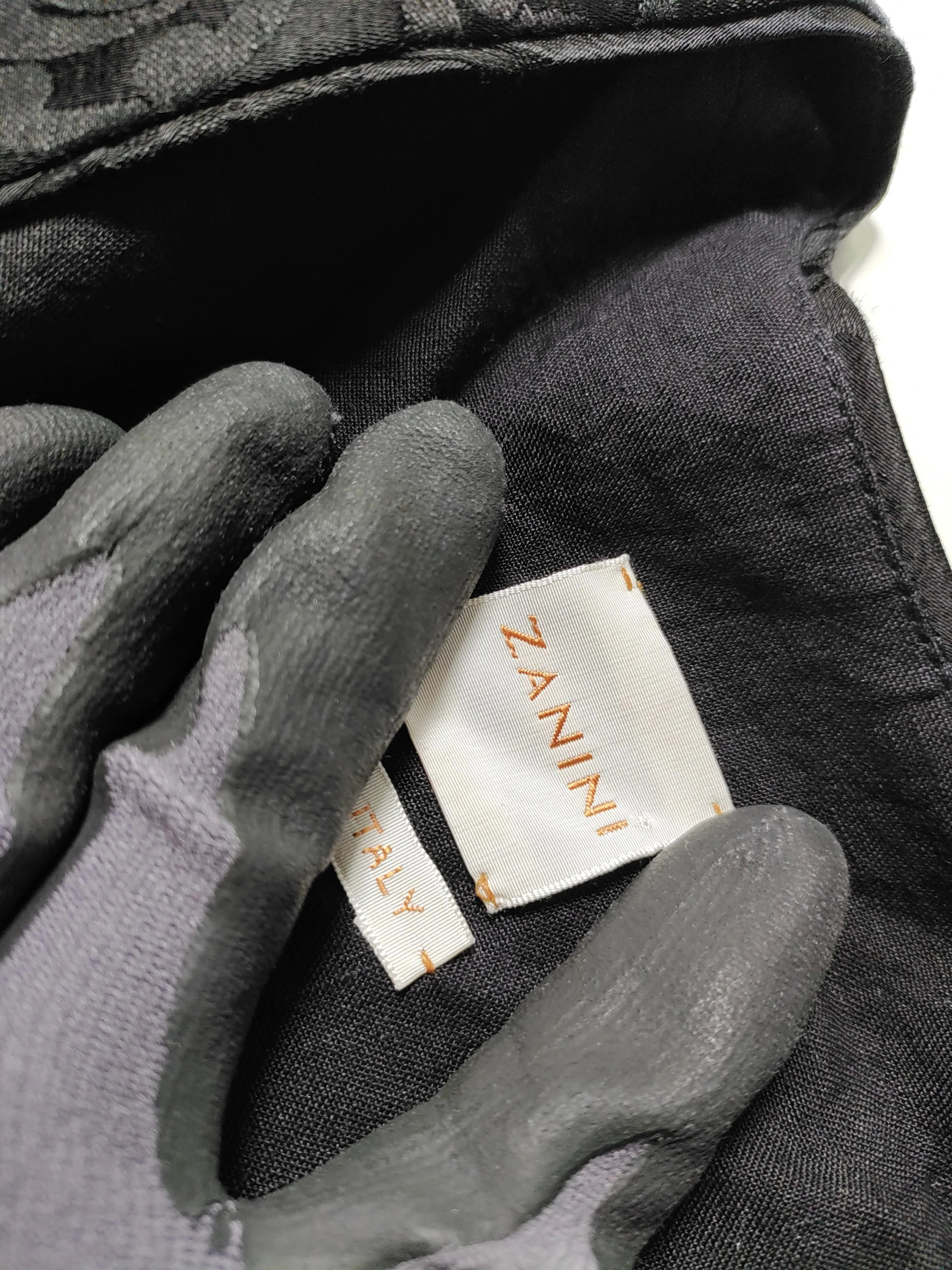 ZANINI Women's Coat M Black Linen with Viscose Overcoat - Image 5