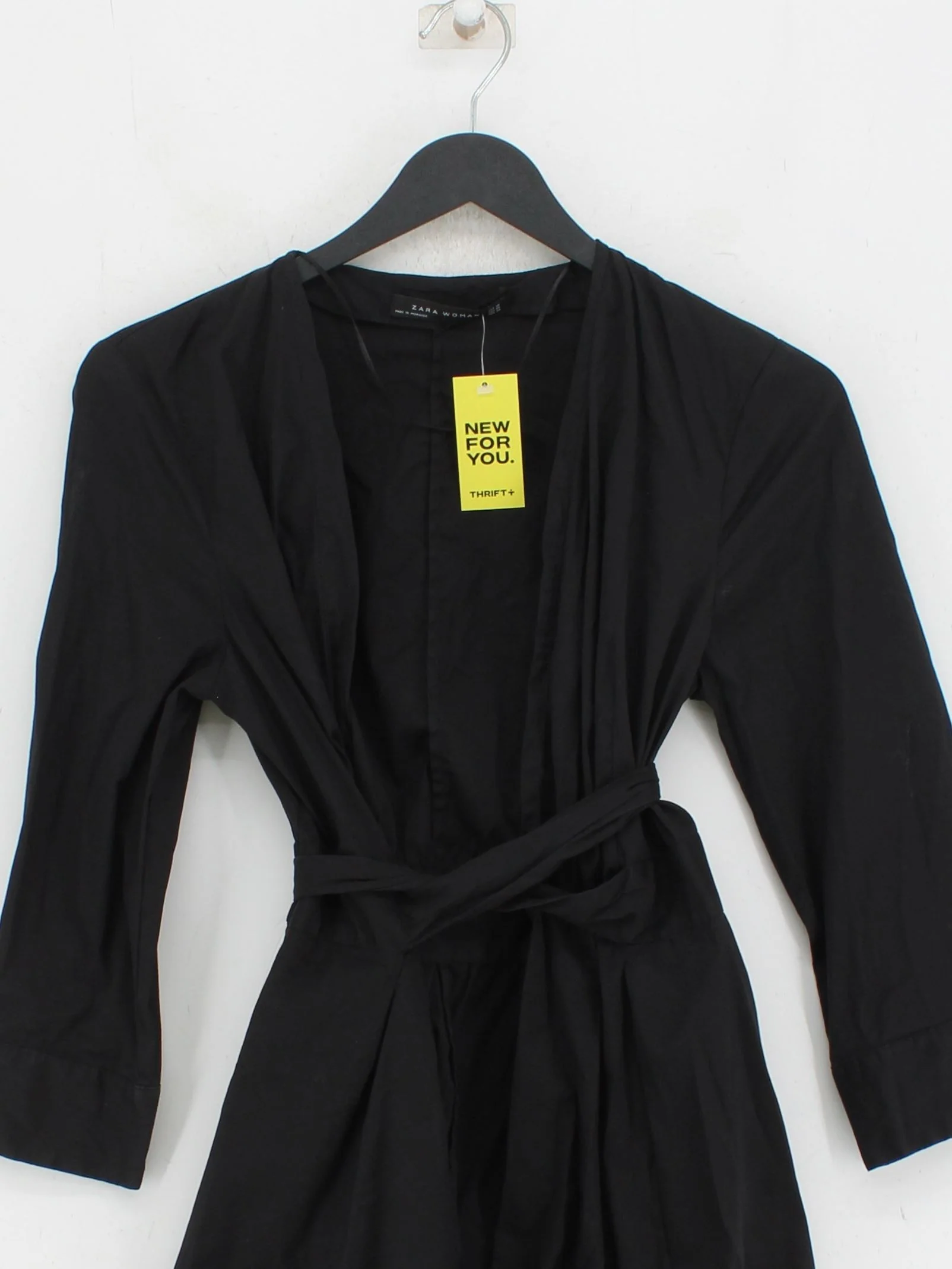 Zara Women's Shirt XS Black Cotton with Elastane, Polyamide Basic - Image 3